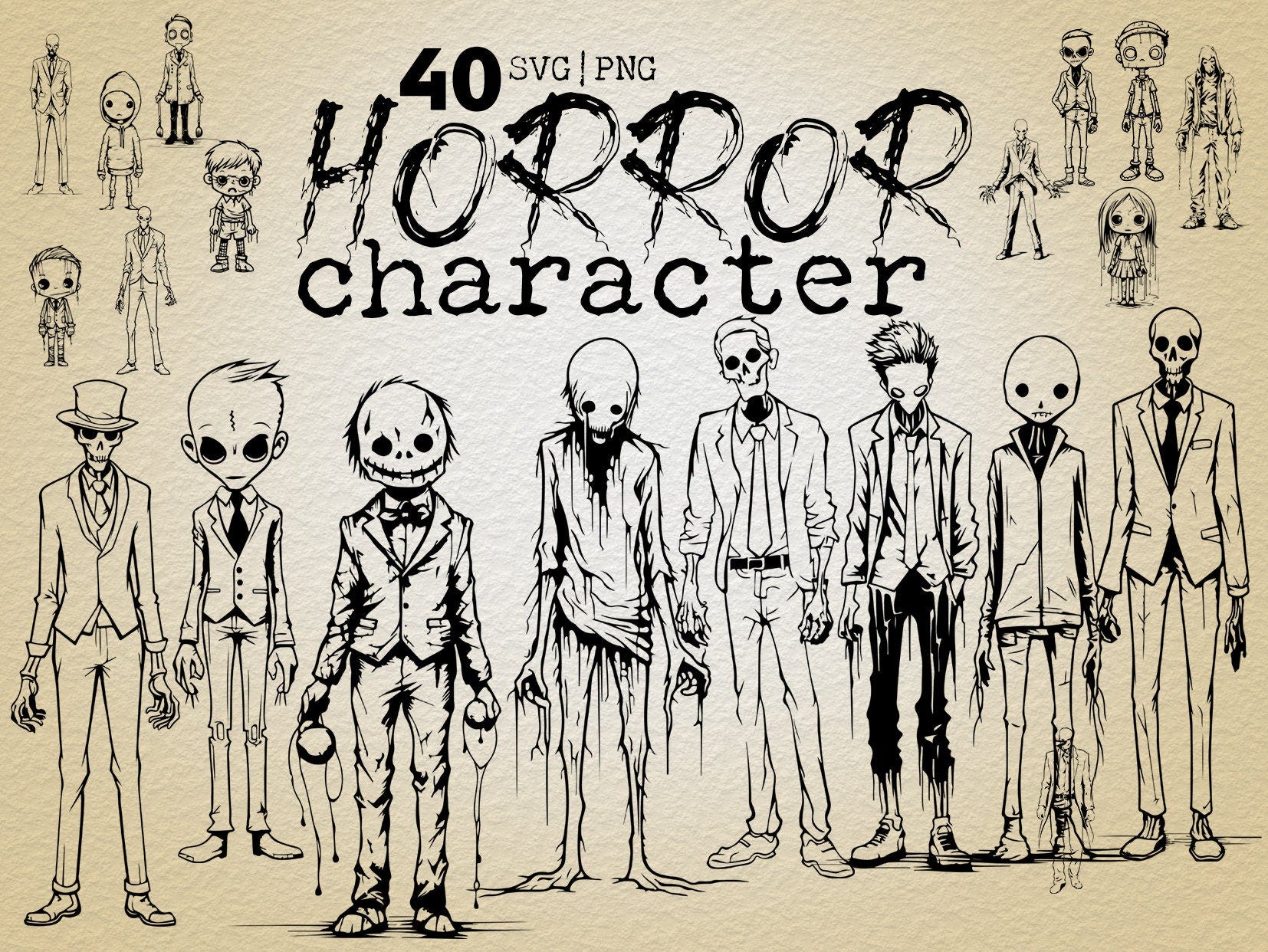 Halloween Character SVG Bundle Horror Character SVG Horror SVG Instant Download Cricut