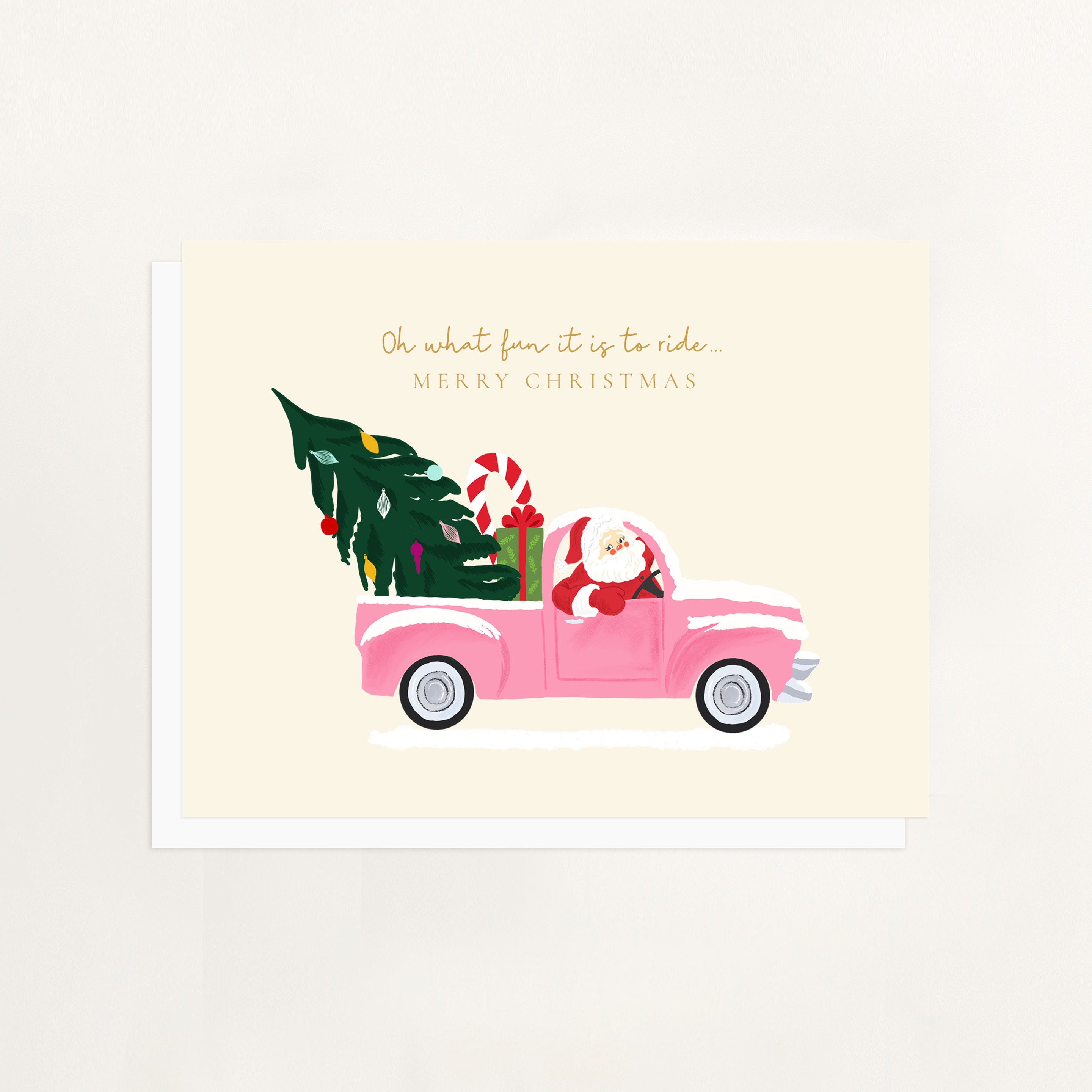 Classic Santa Christmas Truck Card, Set of 5/Single cards