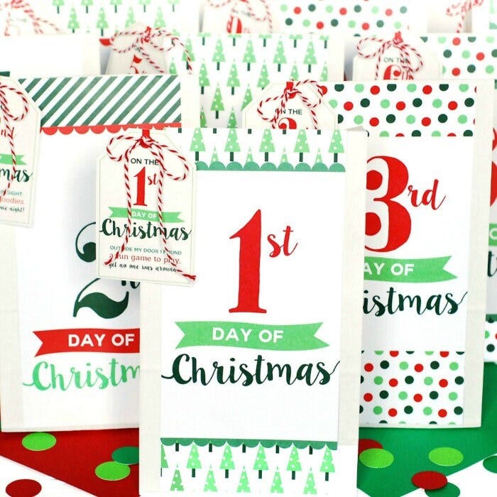 Christmas Countdown, 12 Days of Christmas, Neighbor Gift, Digital Product, Christmas Advent, Christmas Activity, Random Act of Kindness