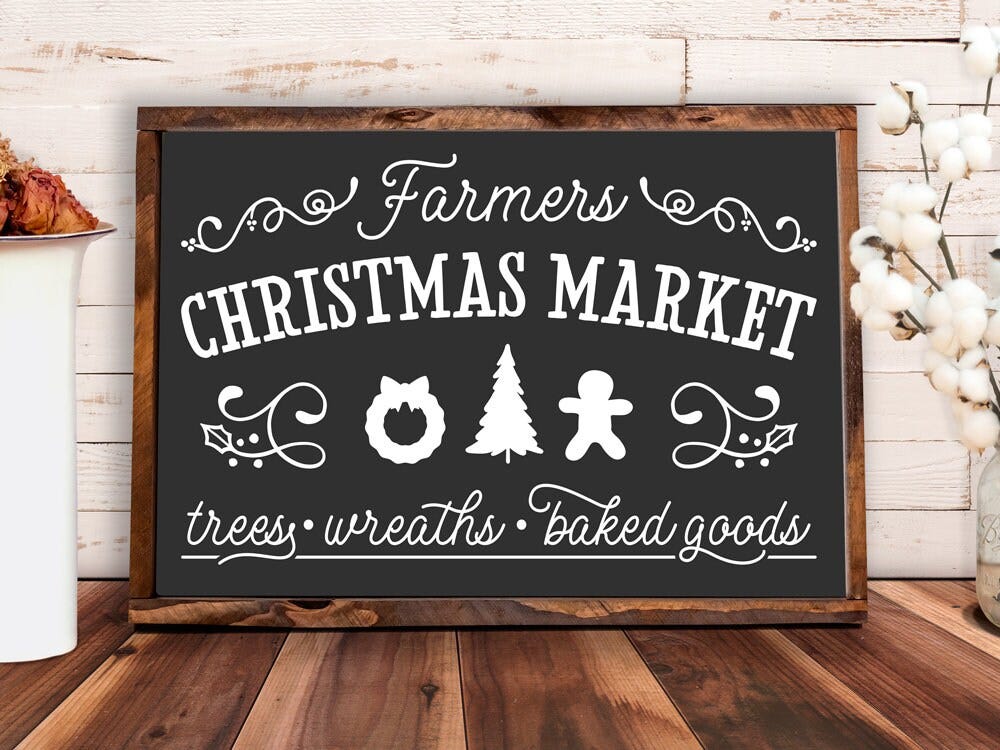 Farm fresh Christmas trees svg.  Christmas Market svg cut file.  Rustic holiday svg design.  Farmhouse Christmas svg.  Rustic christmas svg.