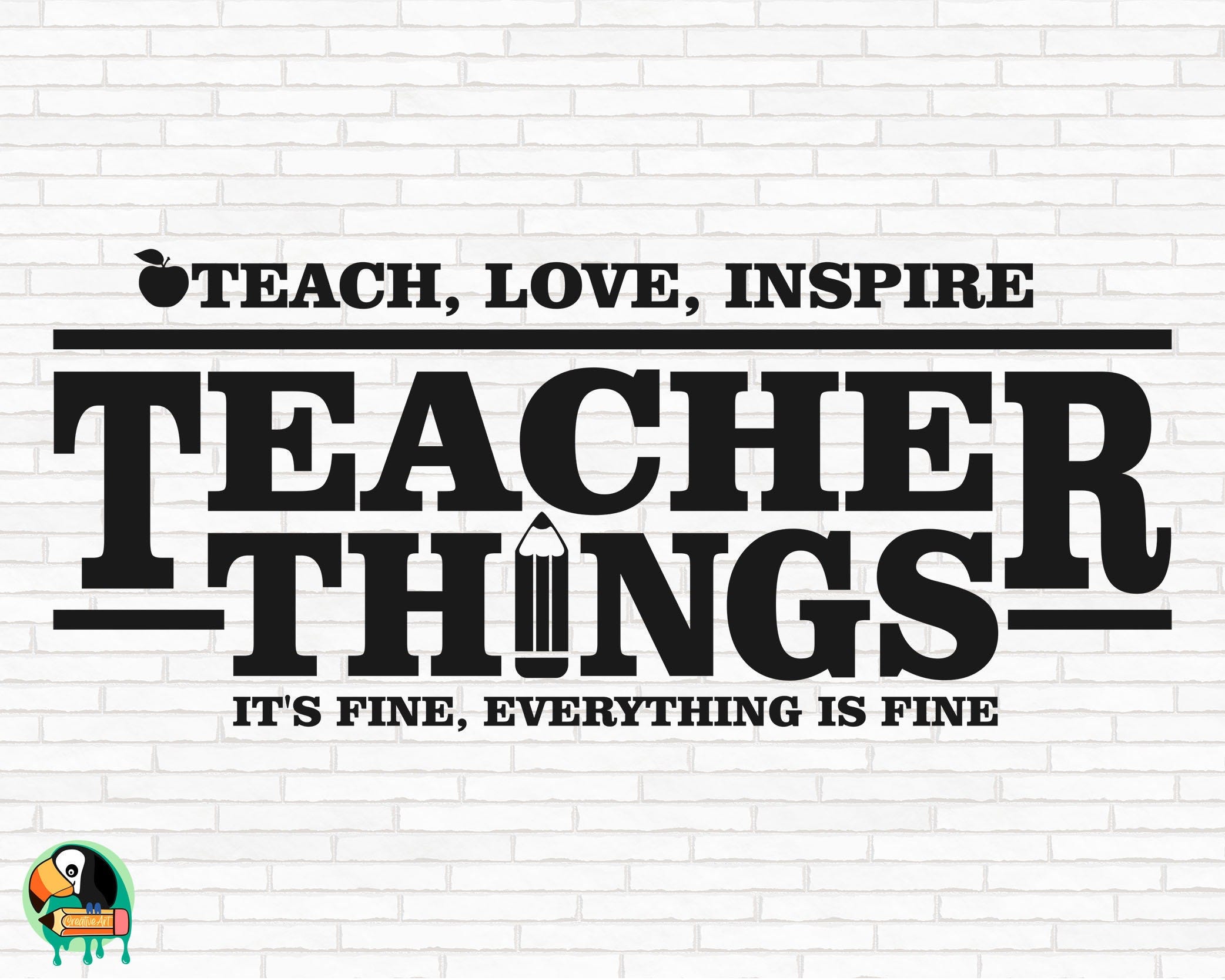 Teacher Things SVG, Teacher Svg, Teacher Quote Svg, Teacher Life Svg, Teacher Things Cut Files, Cricut, Silhouette, Png, Svg, Eps, Dxf