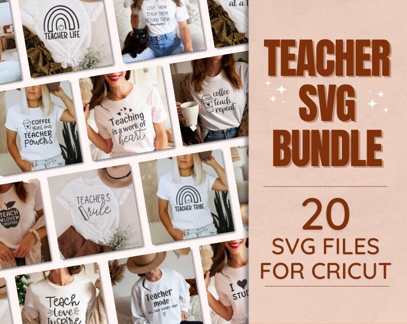 Teacher SVG Bundle, Teacher SVG Files For Cricut, Teacher SVG For Shirts, Teacher Quotes Svg, Teacher Appreciation Svg, Teaching Svg Designs