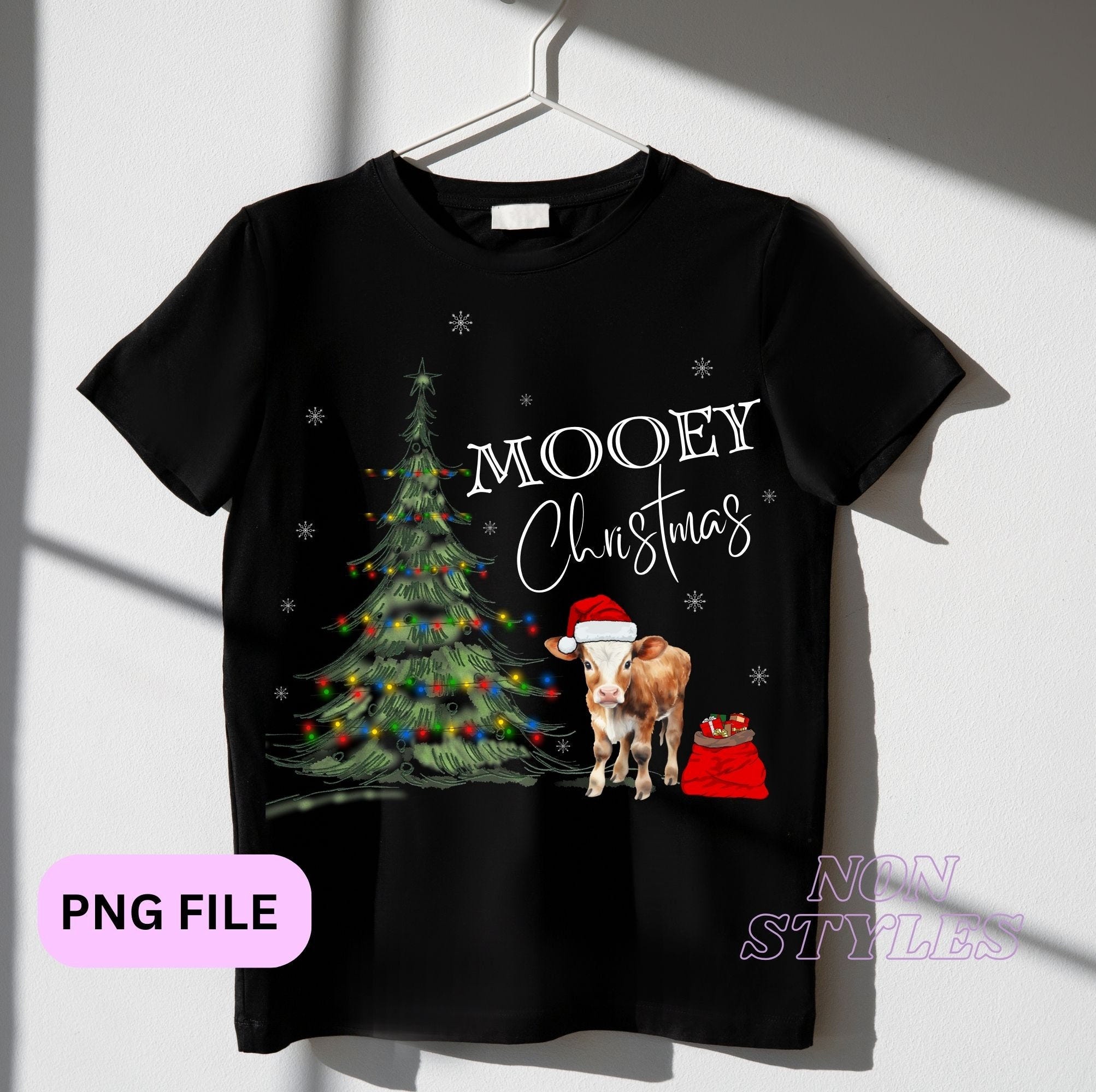 Mooey Christmas png, Western Christmas png, Christmas Heifer png, Xmas Cow png, Christmas Adult Crewneck  png