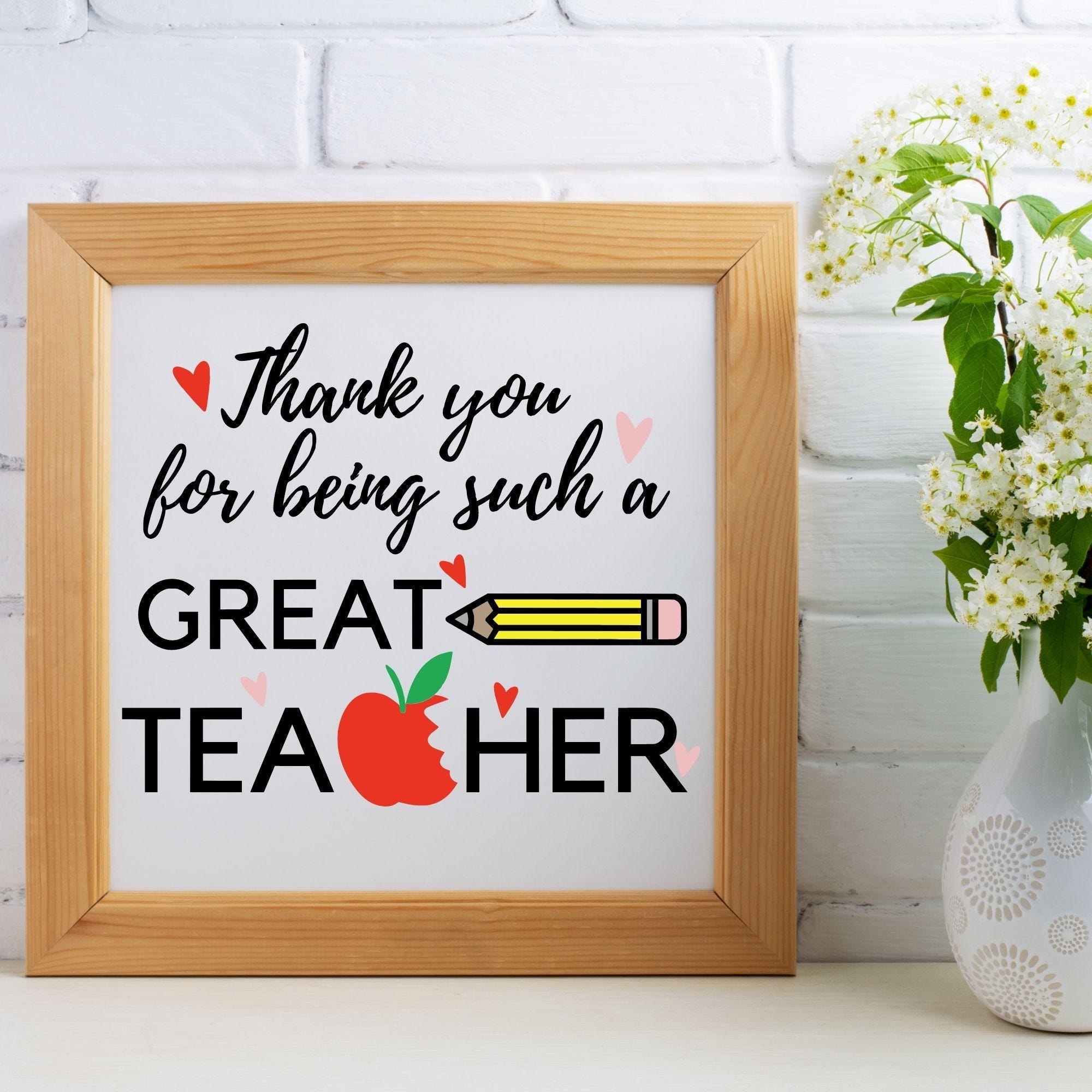 Thank You For Being Such A Great Teacher, PNG, SVG, Instant Download, Digital File, Cut File, Sublimtation, Gift, Appreciation