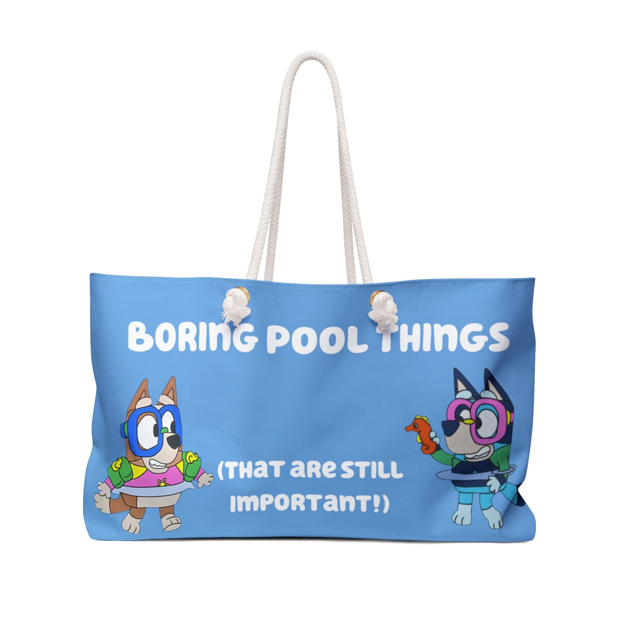 Bluey Themed Beach Bag, Not So Boring Pool Things, Beach Bag, Bluey Pool Episode, Bluey Mum and Dad, Bluey and Bingo Beach Bag, the Pool