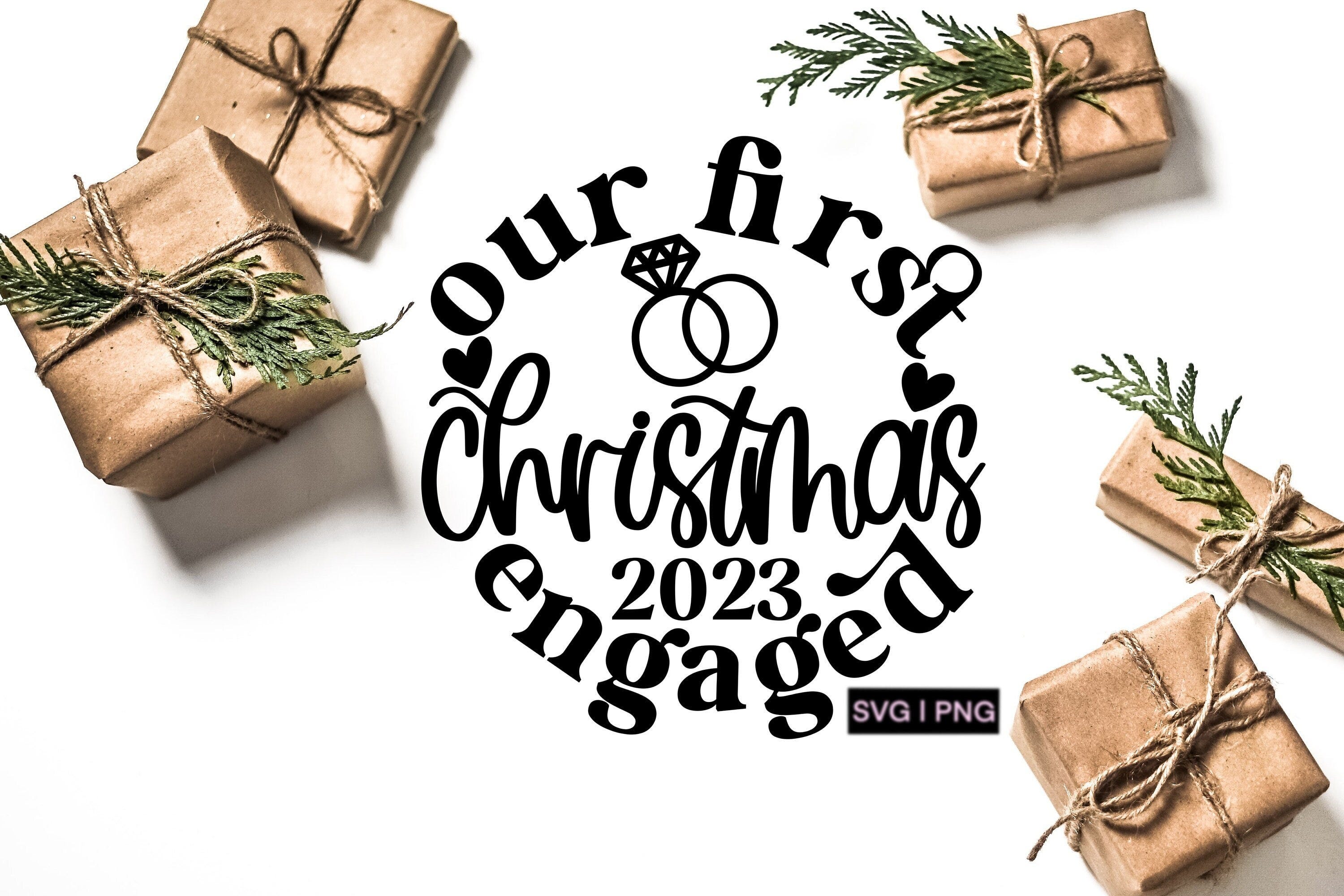 Our first Christmas engaged svg, Christmas 2023 svg, engaged christmas ornament svg, engaged 2023 svg, 2023 christmas ornament svg, xmas svg