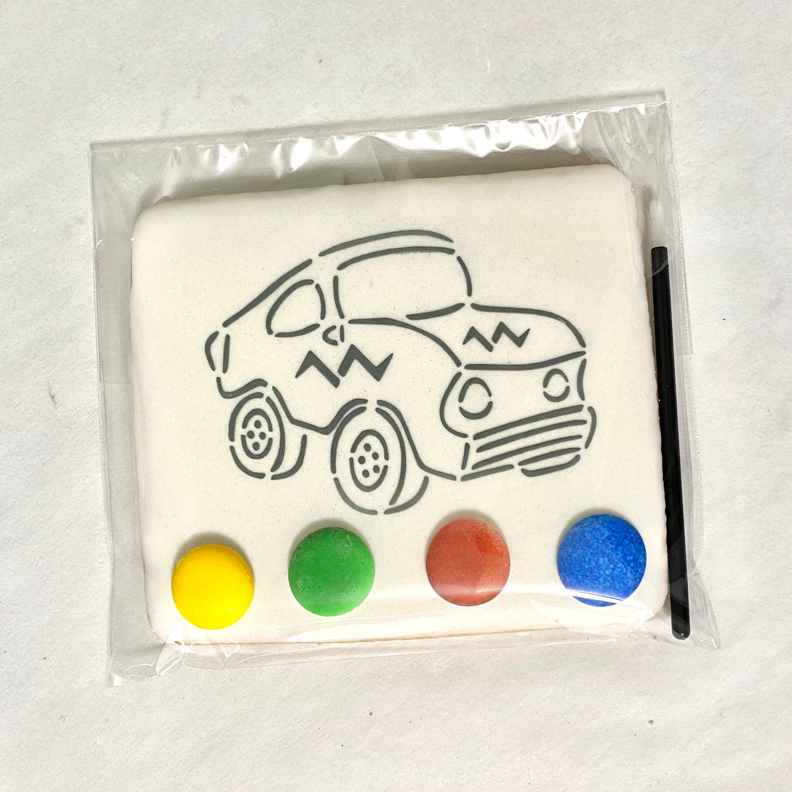 Paint Your Own Race Car Cookie,  Race Car Kids Birthday Party Crafts, Cookie Favors