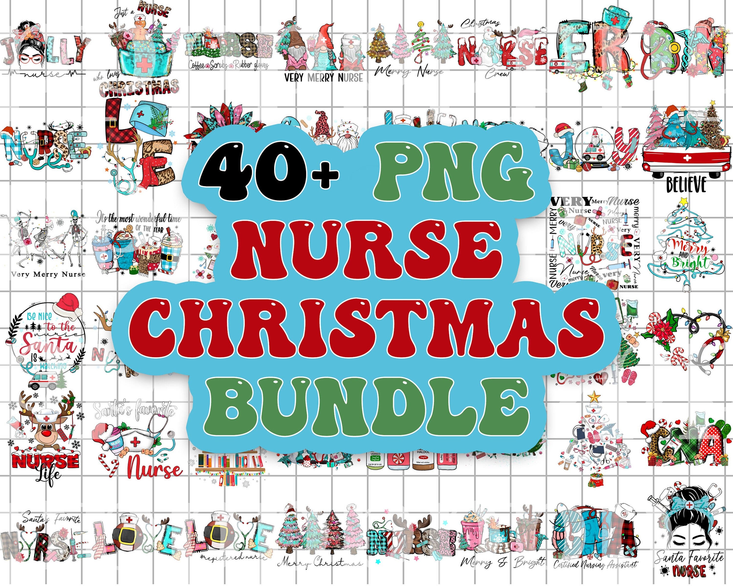Nurse Christmas png, Merry Christmas, Nurse Png, Nurse Design, Stethoscope Png, Christmas Sublimation Design Digital Download BUNDLE035