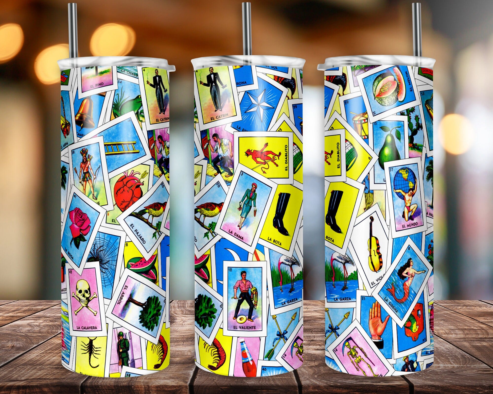 Loteria Tumbler Design for 20oz Tumblers, Beer Tumbler Wrap, Sublimation Design, Can be used for Sublimation & More! Mexican