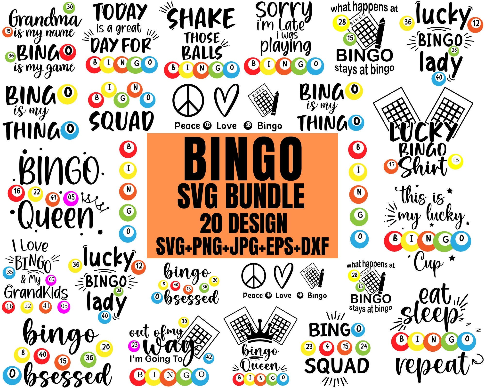 Bingo SVG Bundle, Bingo Player SVG, Bingo Queen svg, Bingo Cup svg, Bingo Games, Bingo Lady svg, Bingo Shirt, Cut Files, Cricut, Silhouette