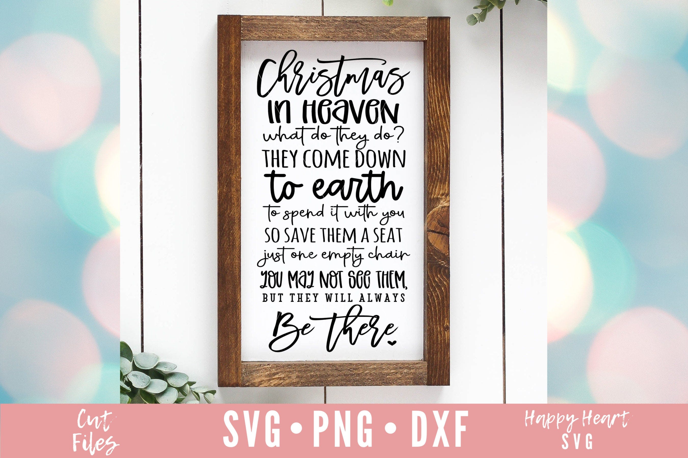 Memorial Christmas svg, Christmas In Heaven SVG, Christmas Chair svg, dxf,png instant download, Memorial Lantern svg, Christmas Memorial svg