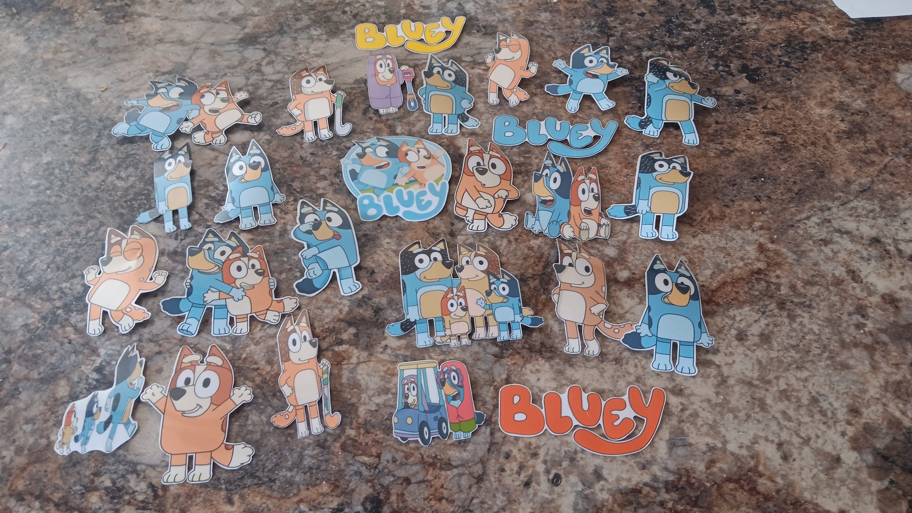 Bluey and Bingo Waterproof decals/stickers