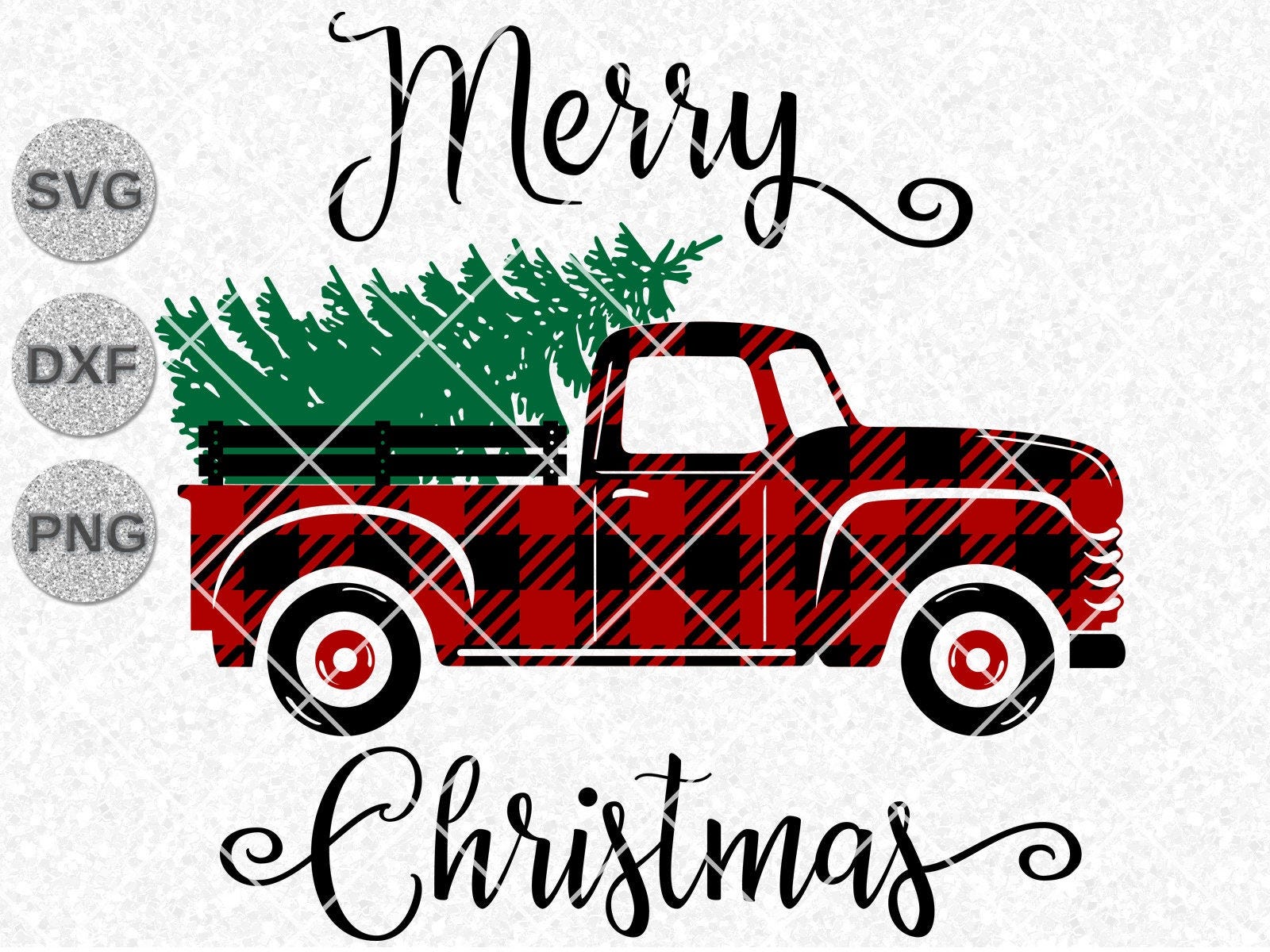 Buffalo plaid Christmas truck svg dxf png, red vintage truck buffalo plaid svg dxf png, vintage truck Christmas svg dxf png clipart shirts