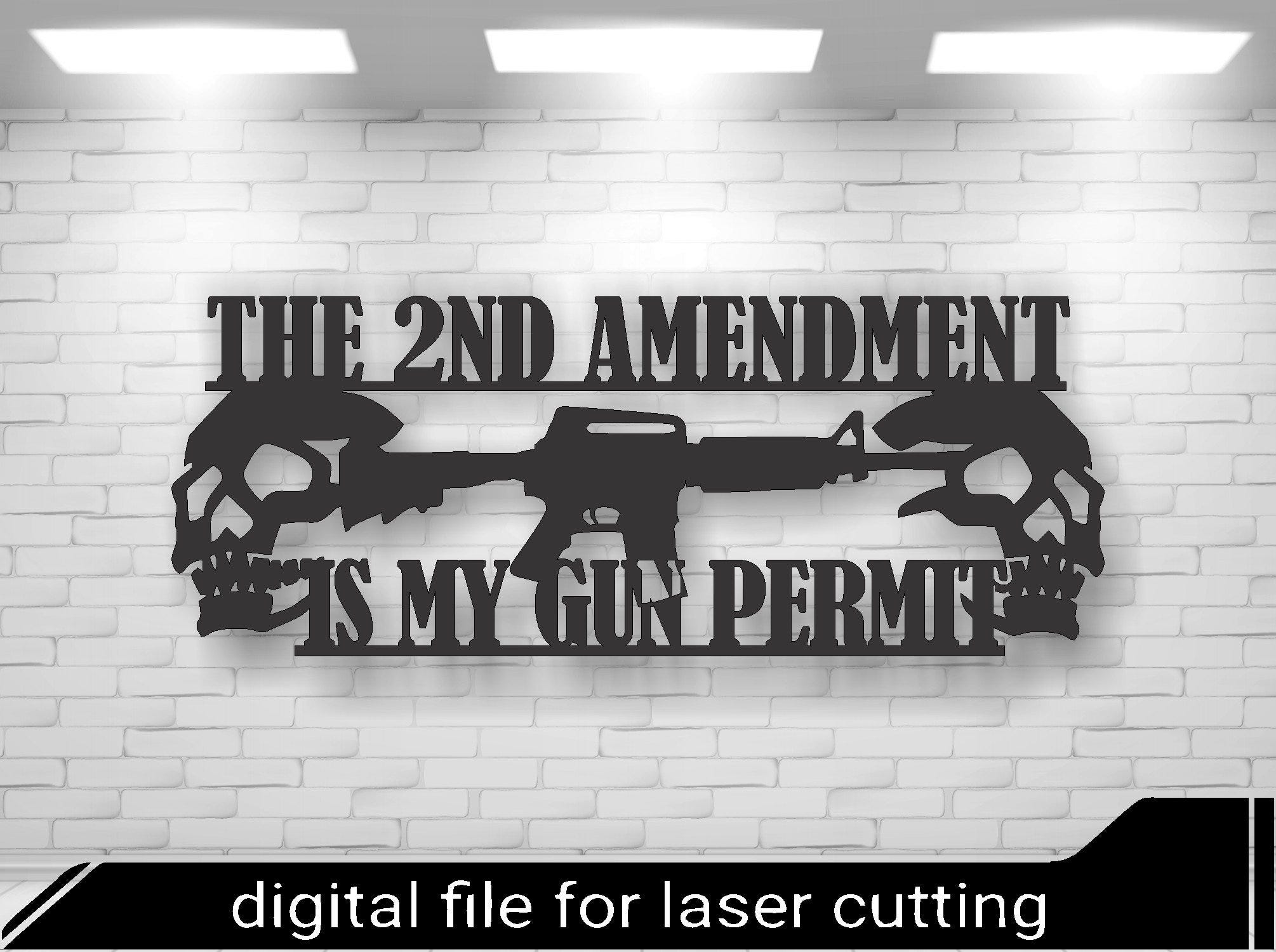 2nd Amendment gun Laser cut files SVG DXF, home wall art decor, Cdr vector, art decor, Cricut, Wall art panel