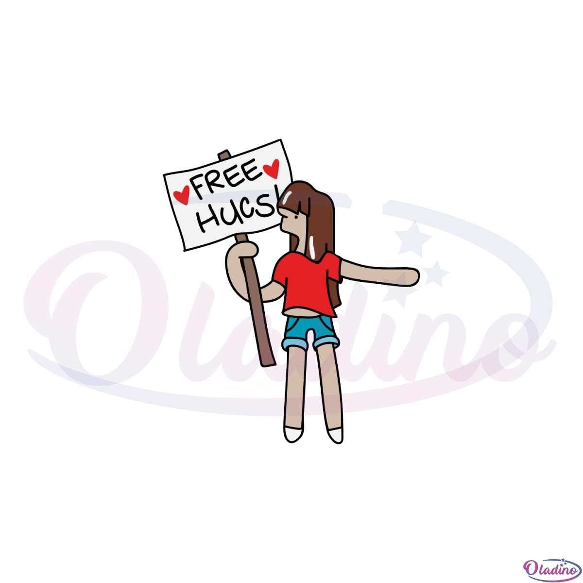 Free Hug Girl Svg Cutting File For Personal Commercial Uses