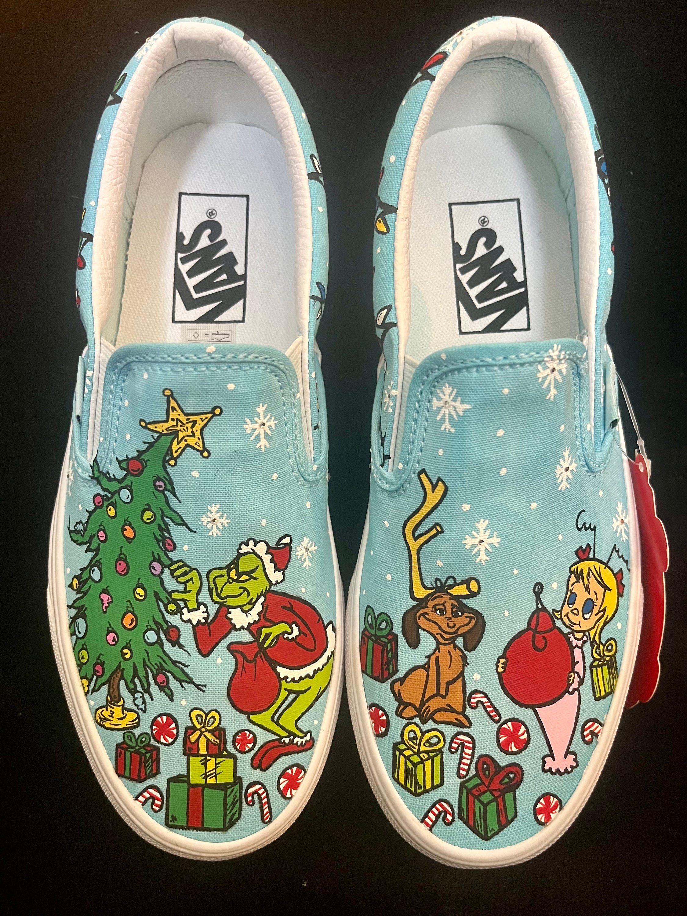 Grinch Themed Custom Vans