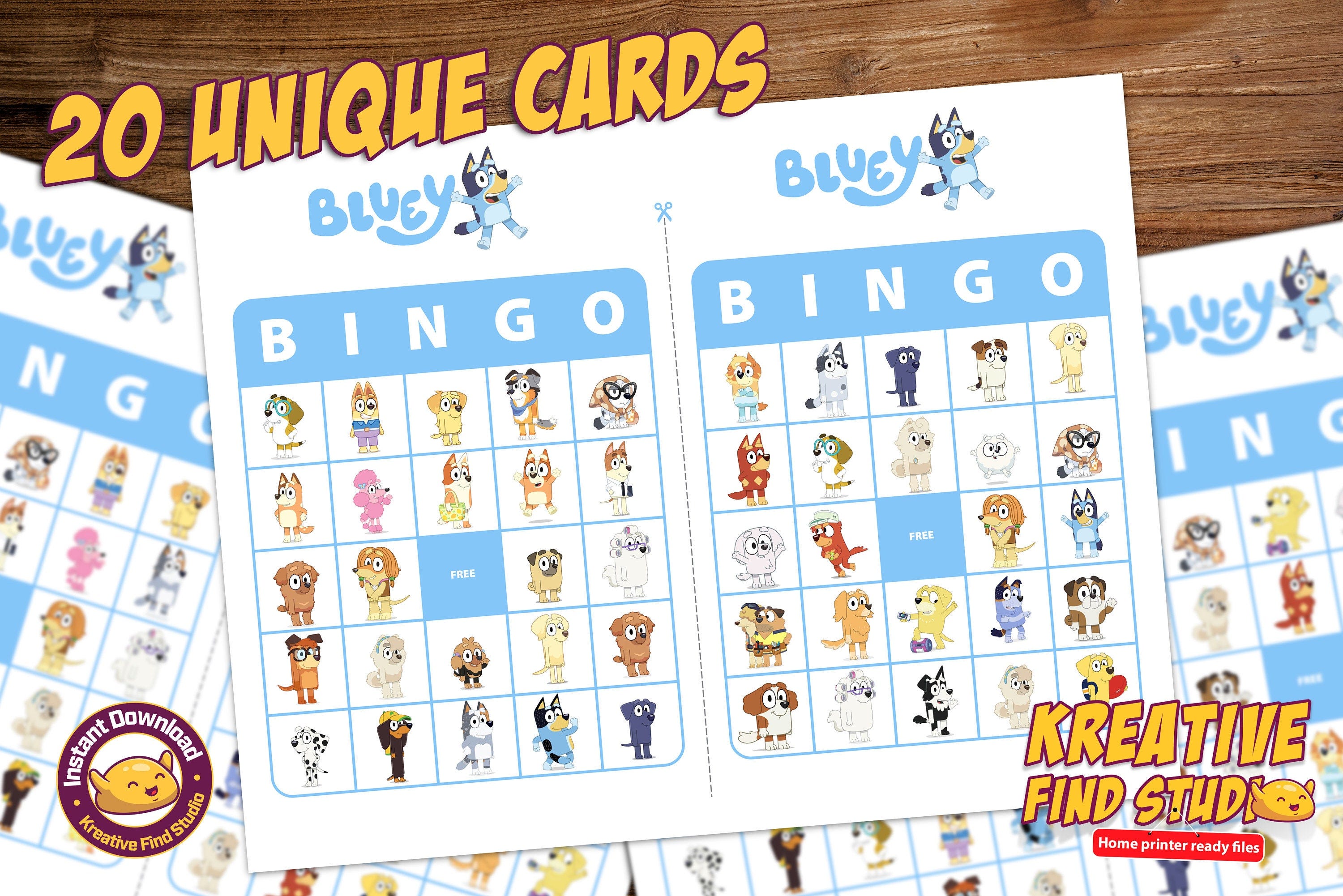 Bluey Bingo Printable, Bluey BINGO, Bingo, Bluey, Party Game, Bluey Game, Bluey Activity