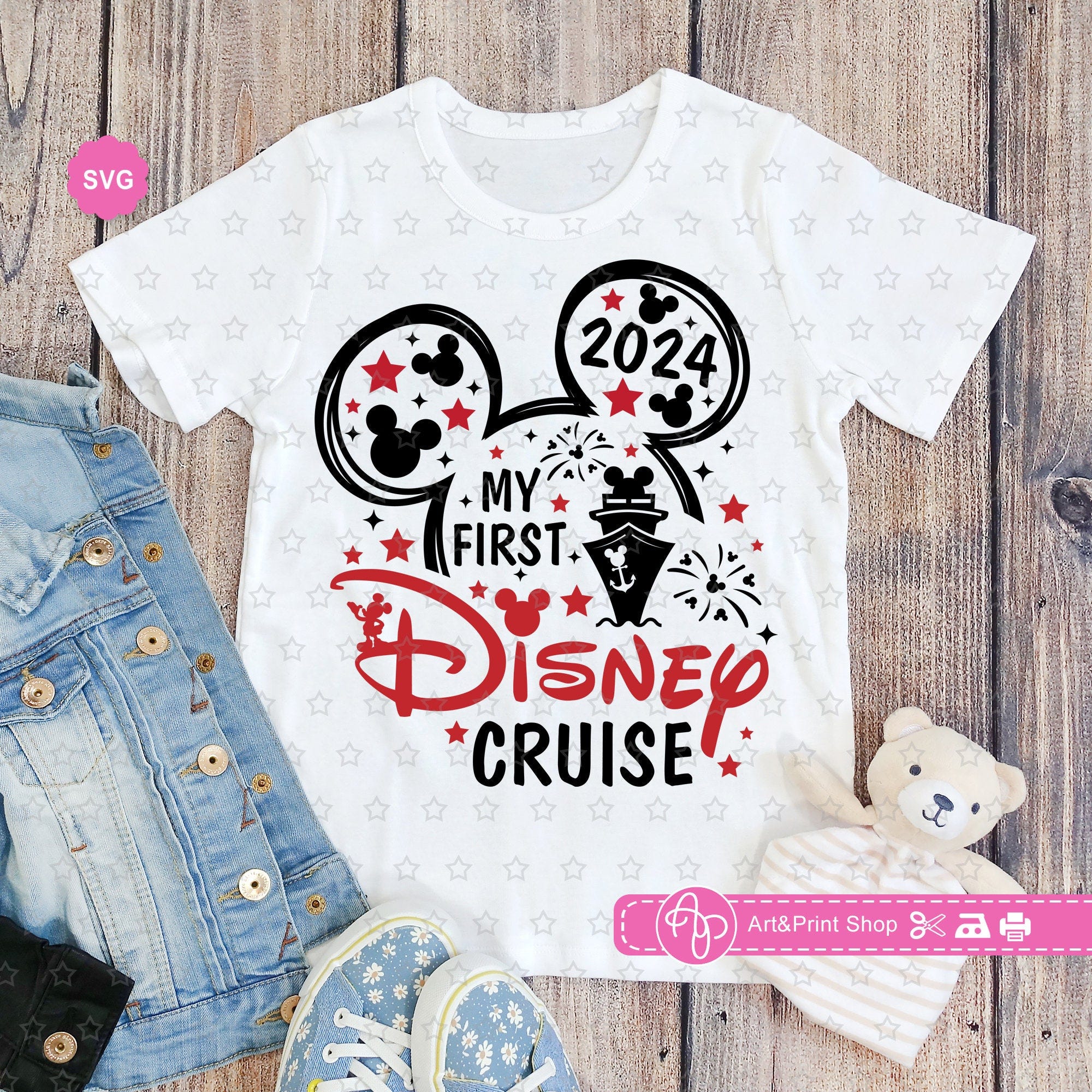 Mouse My First Cruise 2024 Svg for cricut, Birthday boy trip Svg, Boat cruise Svg, Mouse ears Svg, Birthday Svg