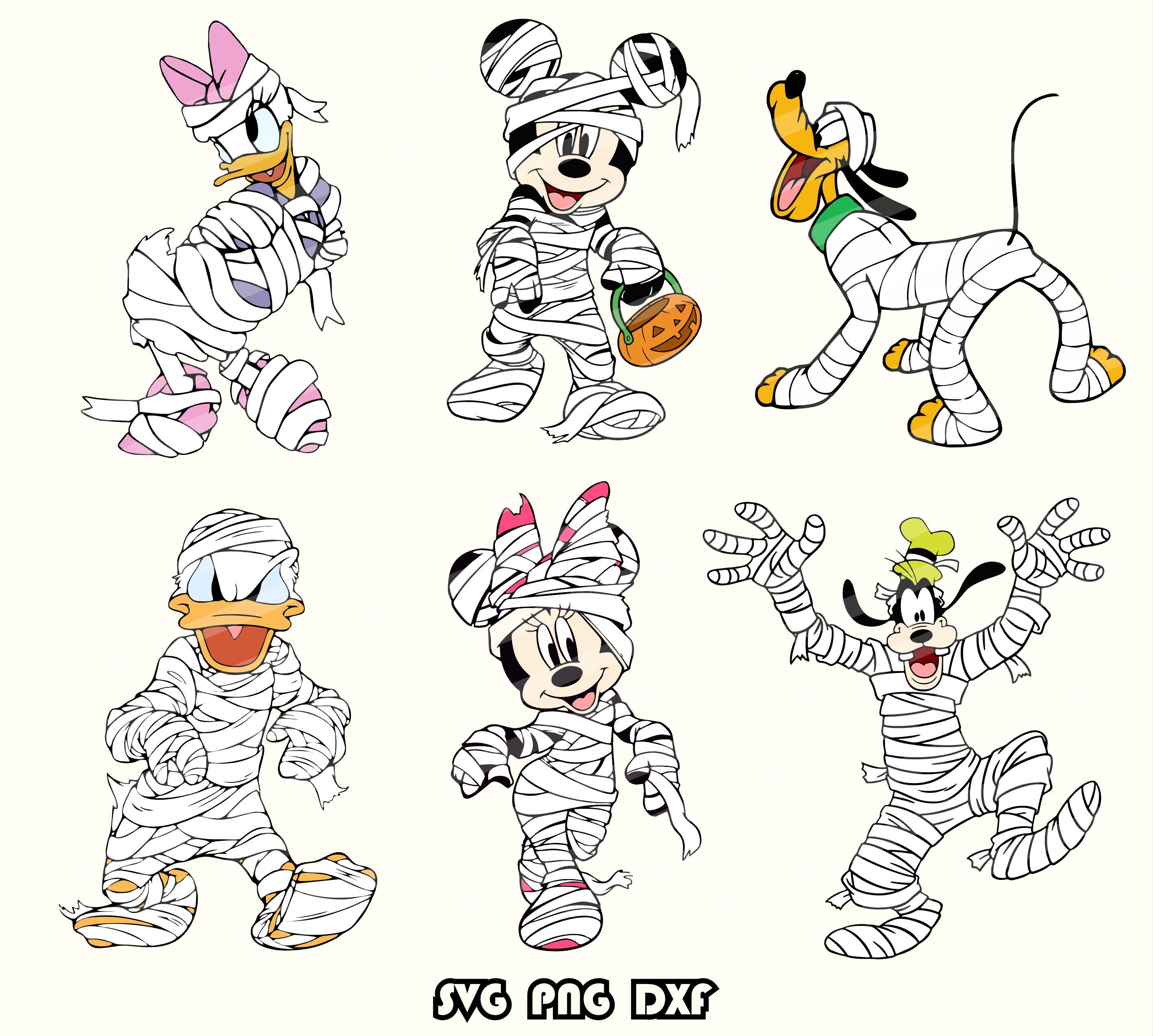 Halloween Mickeyy and Friends Svg, Halloween Svg Png, Trick or Treat Svg, Mummy mickeyy,Halloween Kids Svg, Png Files For Cricut Sublimation