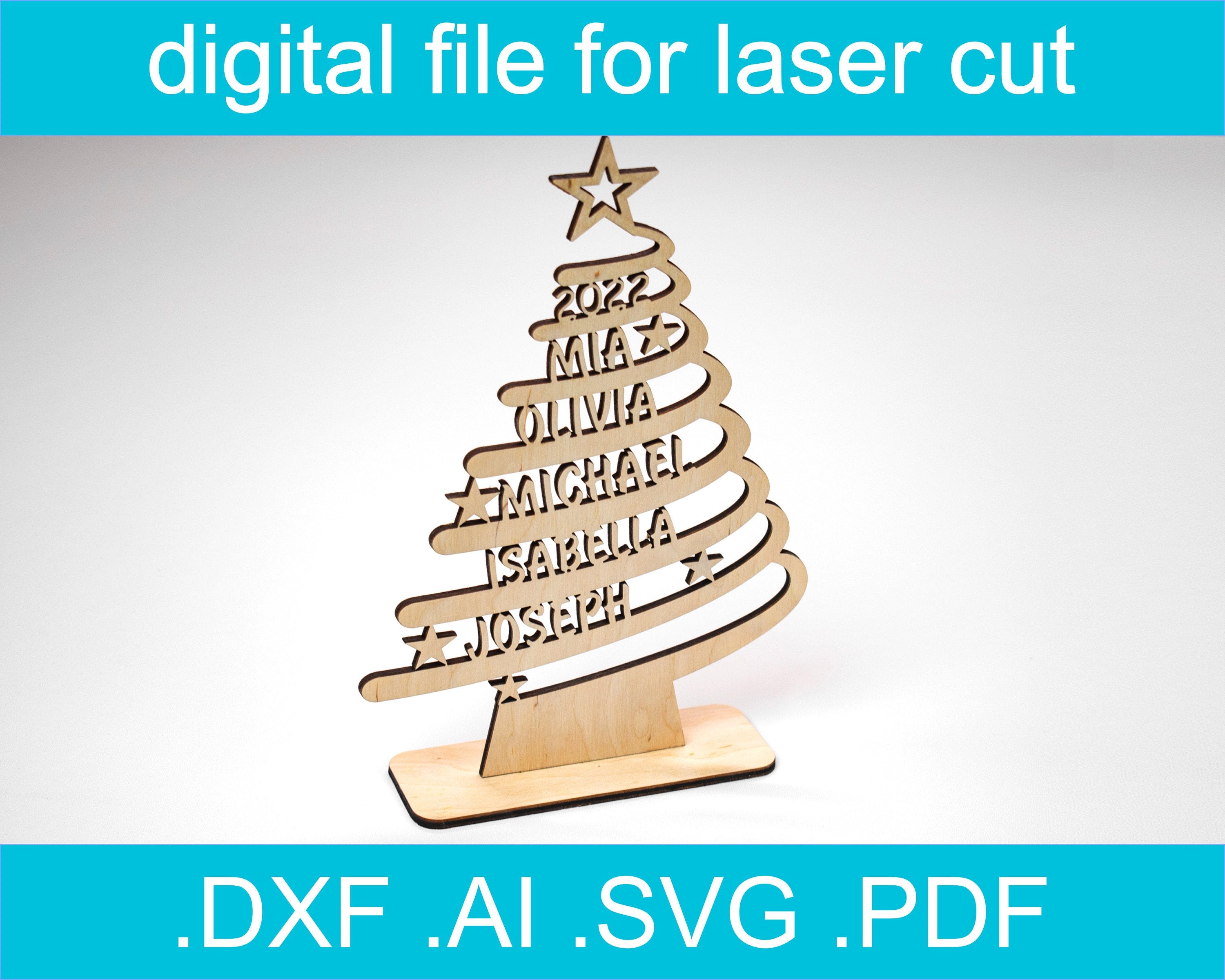 Laser Cut File Christmas Tree SVG • Cnc Files For Wood • Glowforge Ideas • Glowforge Svg Files • Christmas Laser Svg • Lazer Cut Wood