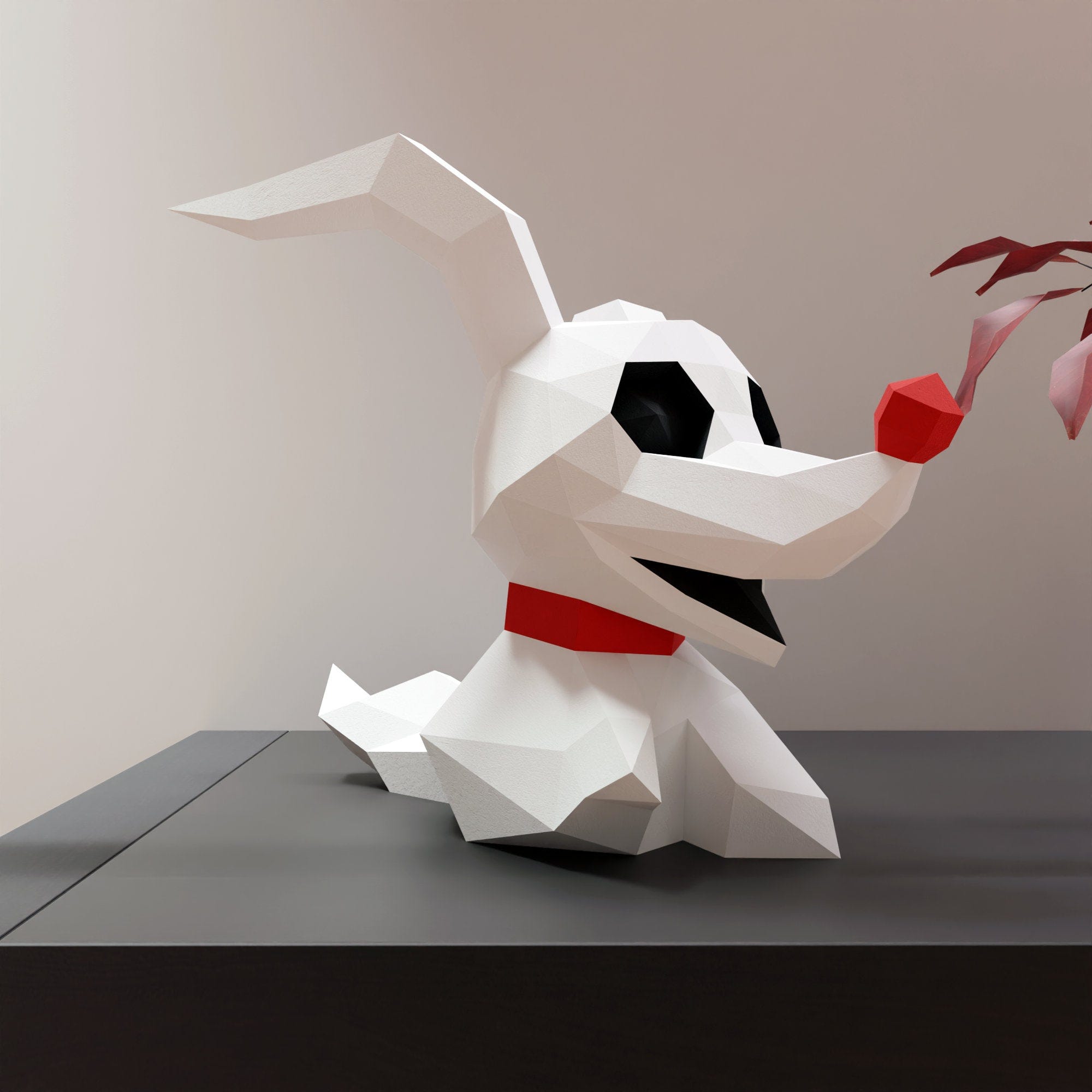 papercraft Zero dog chibi, Format Pdf, SVG and DXF format compatible with cricut and cameo, digital template, 3D paper origami Halloween