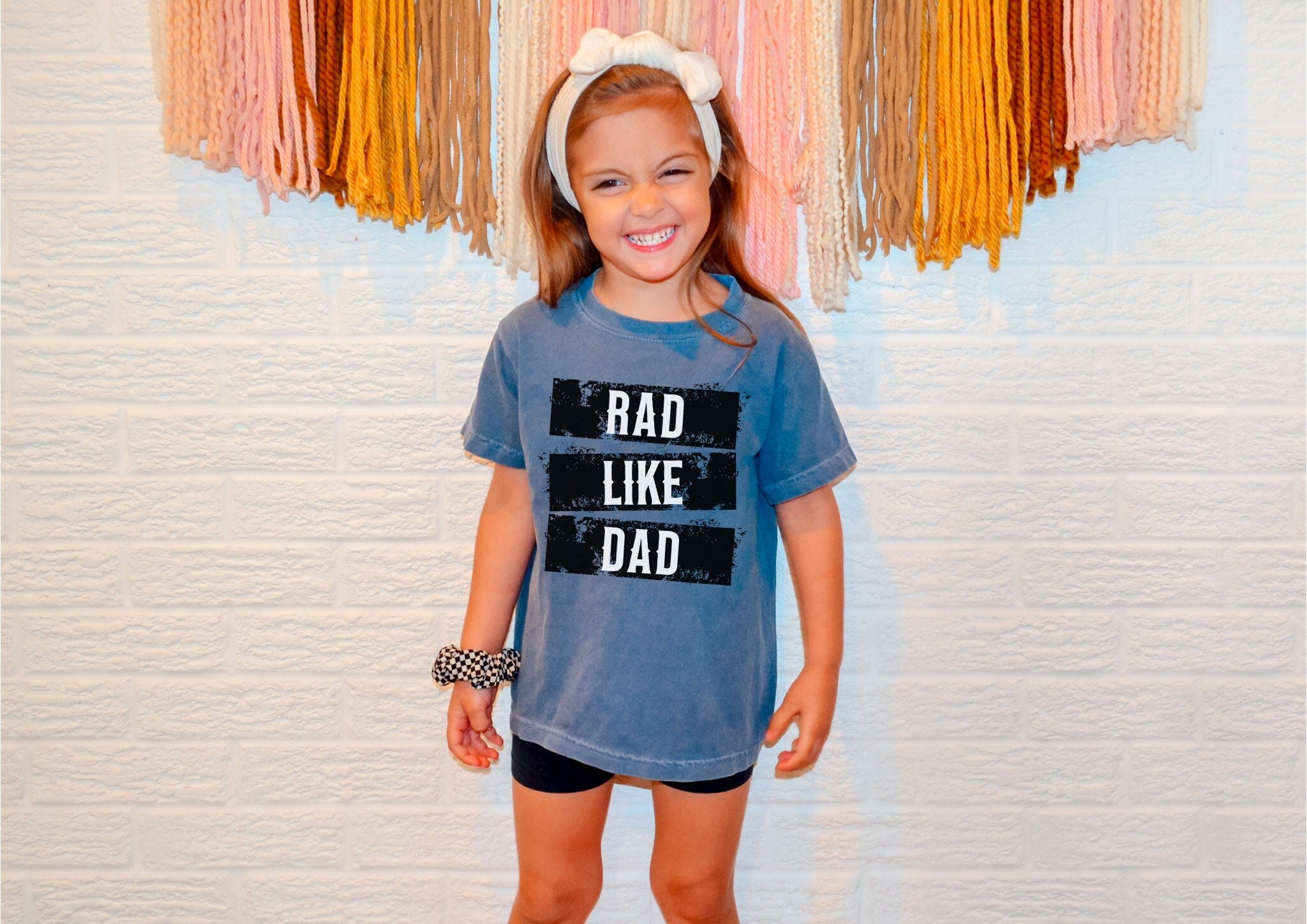 Kids Rad Like Dad Shirt, Edgy Grunge T-Shirt Boy or Girl, Rock n Roll Graphic Tee, Daddy & Me Matching Toddler Child Comfort Colors Skater