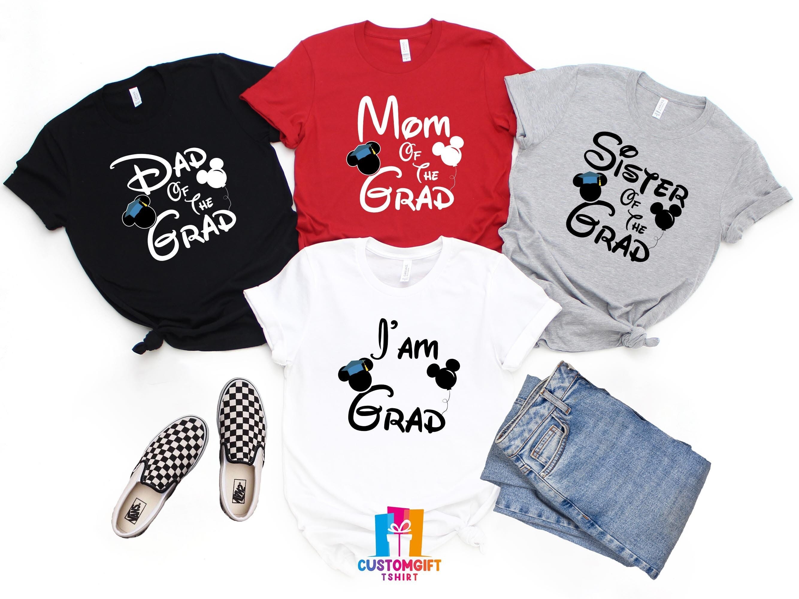 Disney Family Of Grad T-shirt, Disney Graduation, Mickey Minnie Shirt, Personalized Family, Balloons Shirt, School Shirt, Graduation Party