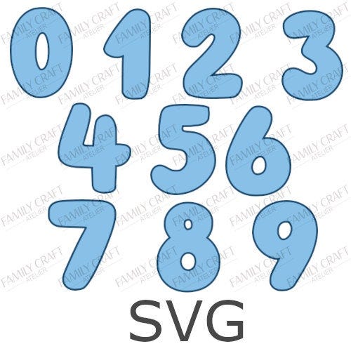 Bluey-style Numbers SVG