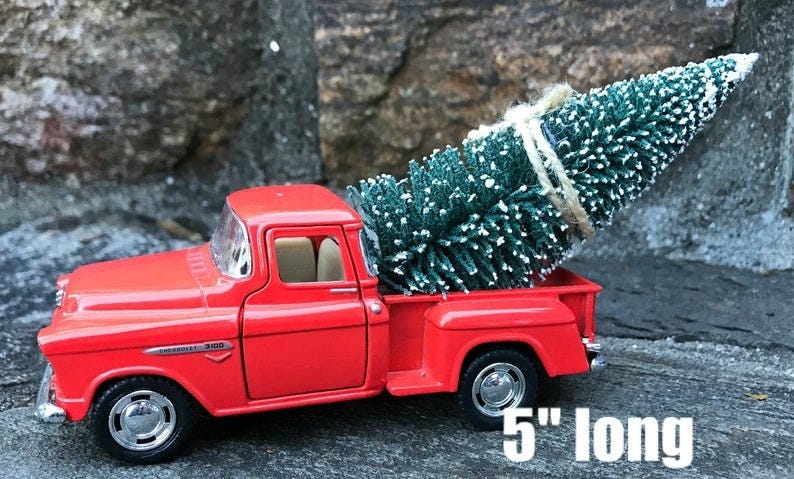 Diecast Vintage Pickup Truck Christmas Tree, Christmas Tree Truck, Christmas Red Truck, Farmhouse Christmas Decor, Farmhouse Red Truck