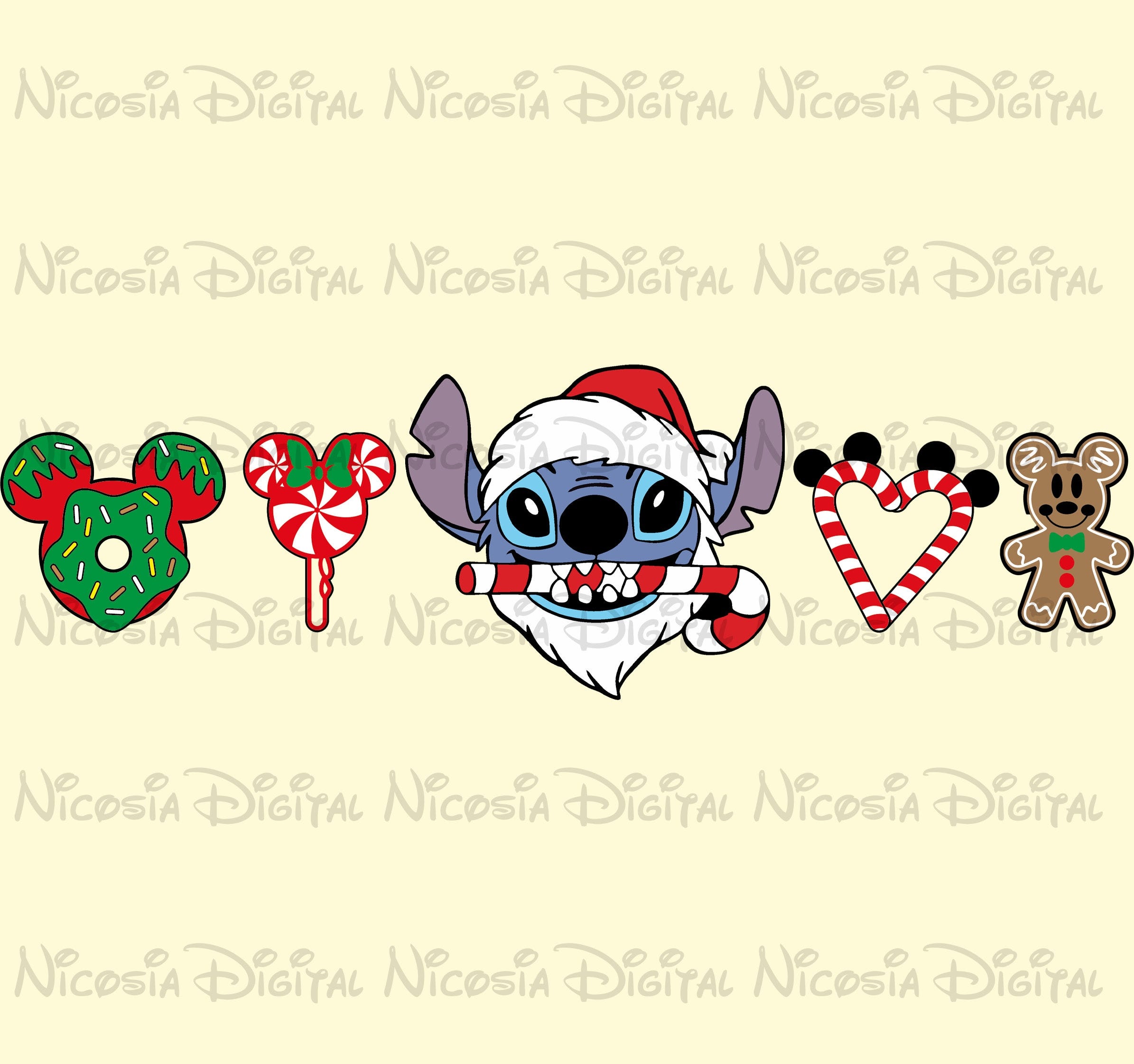 Stitch Christmas Lights Svg, Digital Download Cricut Cut File