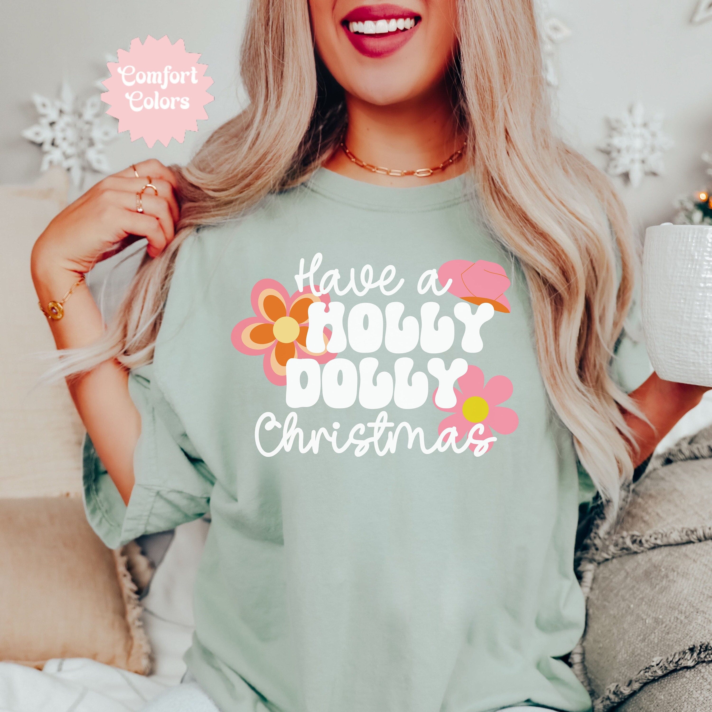 Holly Dolly Christmas Shirt, Christmas T-Shirt, Family Christmas Shirt, Best Friend Christmas, Comfort Colors Tee, Christmas Gift