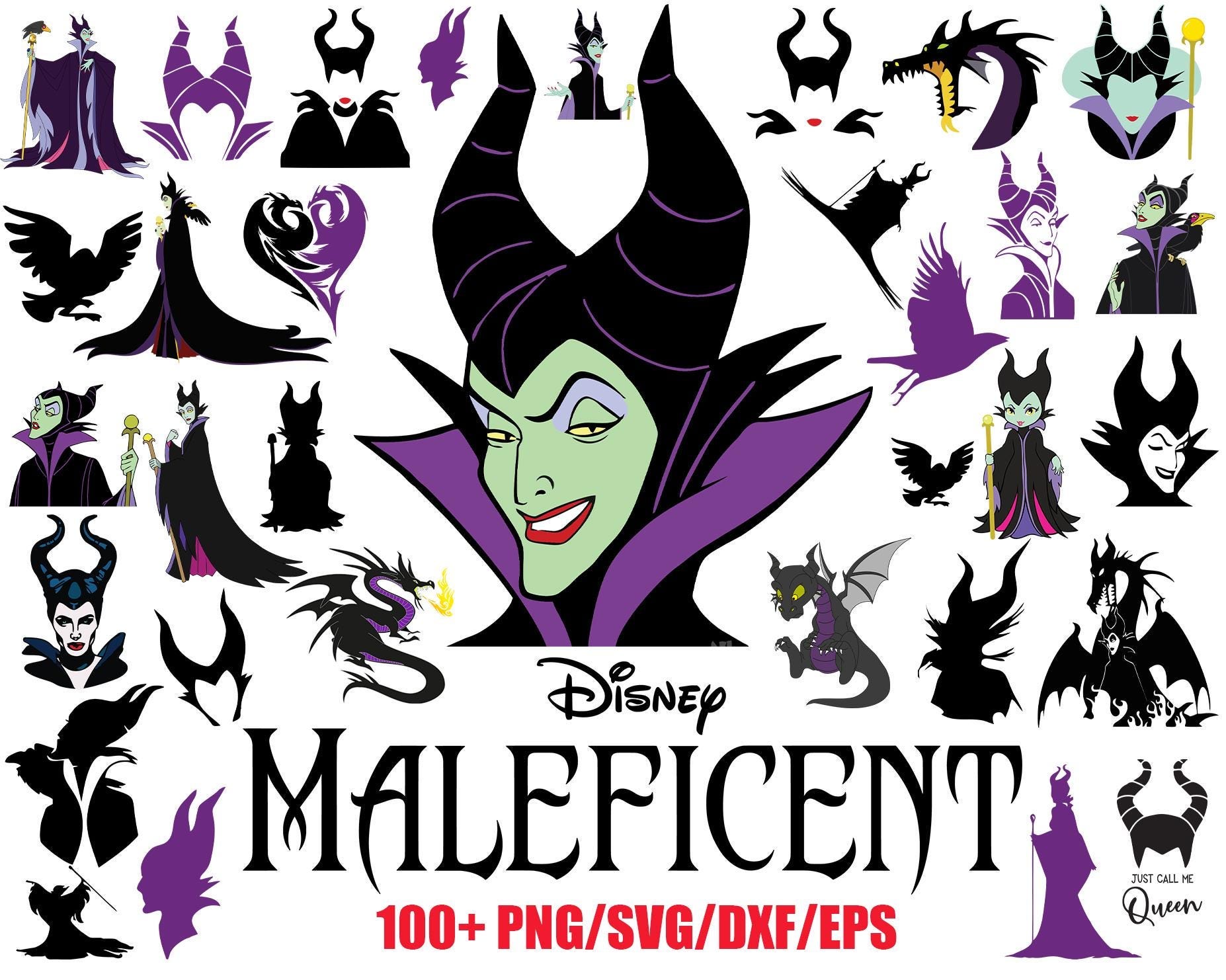 Maleficent Svg Bundle- PNG-SVG-DXF, Villains Png, Maleficent Clipart, Maleficent Cut file, Halloween svg, File Silhouette, Clipart, Cricut