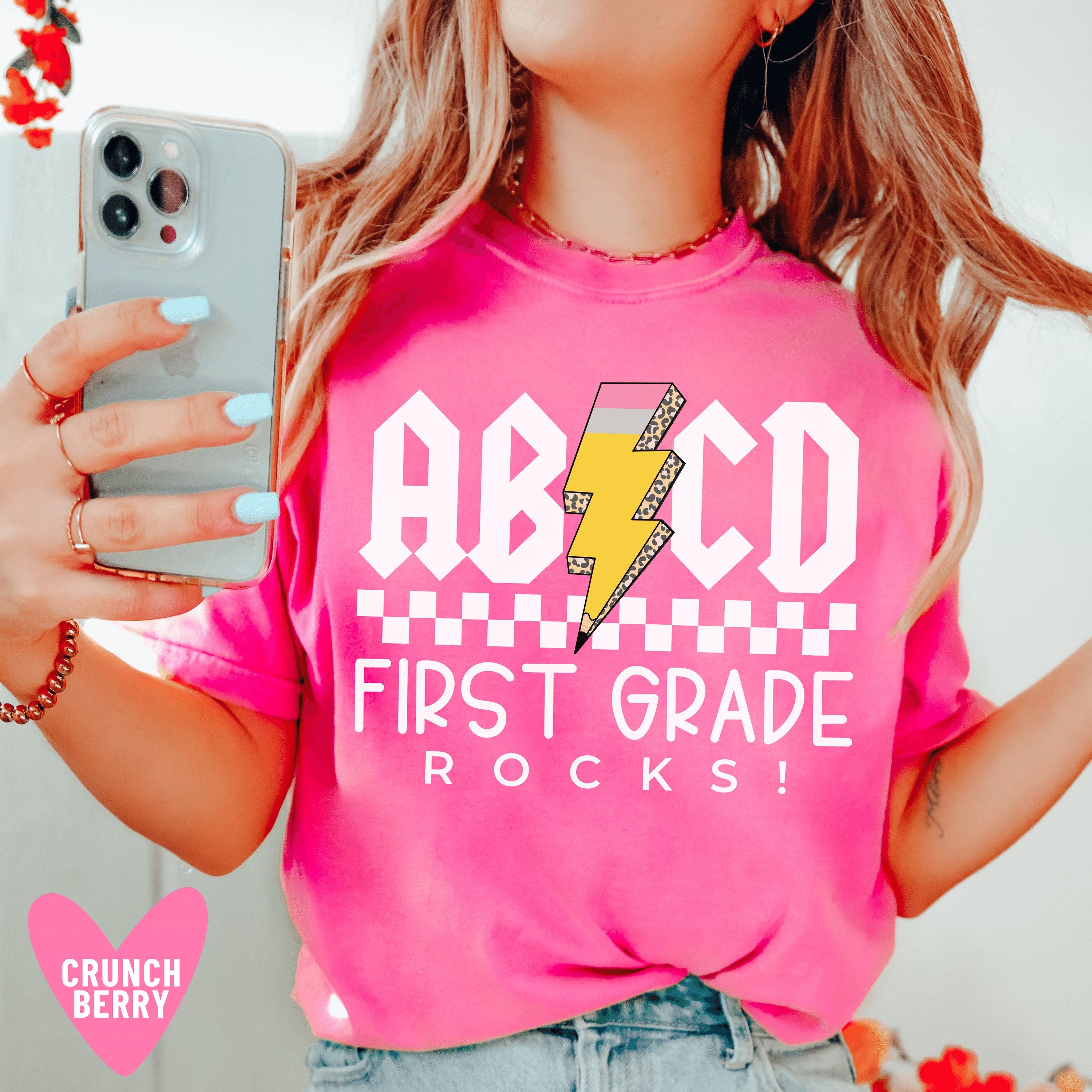 First Grade Rocks Teacher Shirt Gift for Teacher Appreciation Gifts for 1st Grade ABCD First Grade Rocks Elementary Tshirt