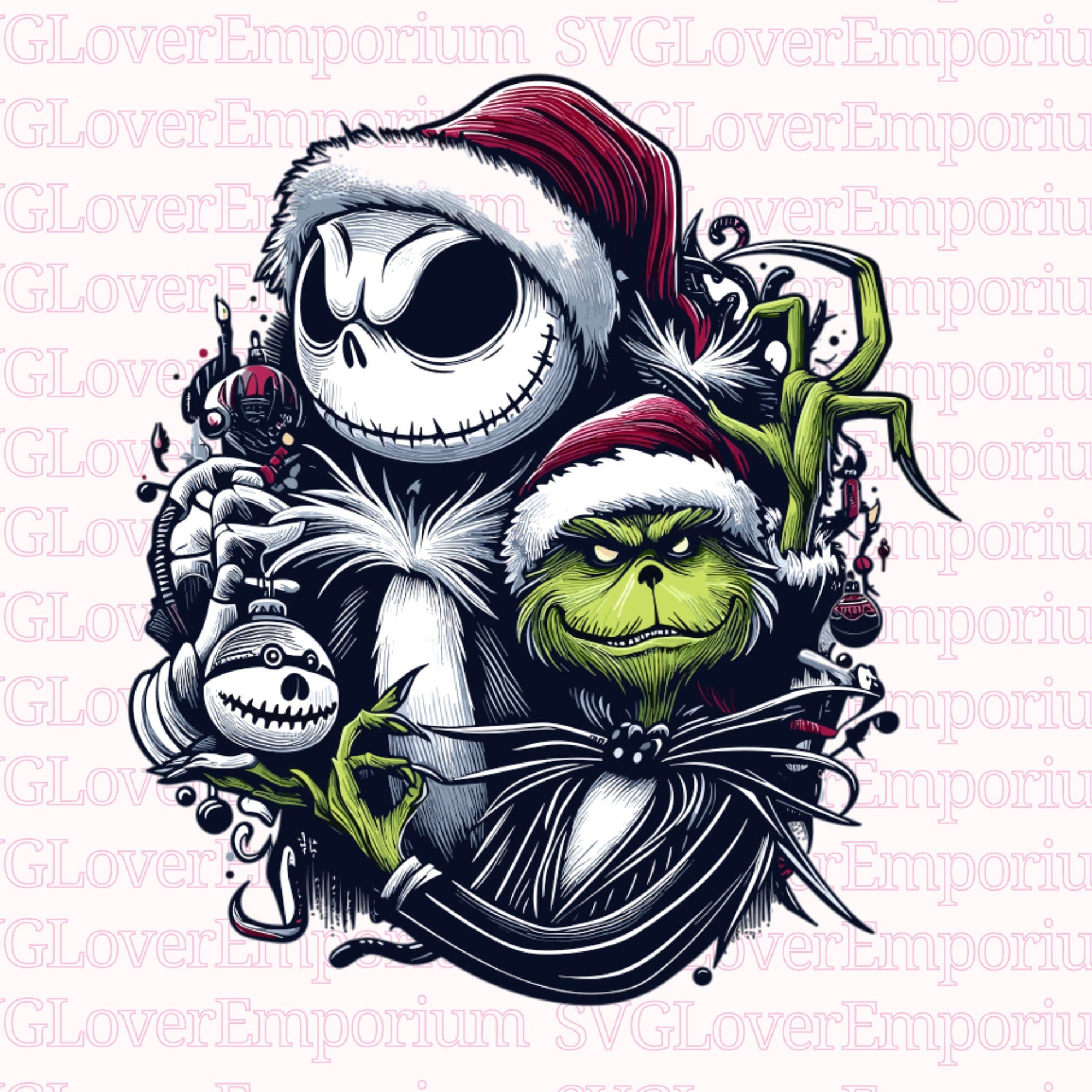 Nightmare Before Christmas Png, Jack And Grich Skeleton Png, Retro Santa Hat Png, Retro Christmas Png, Grich Face Svg, Grichmas Png, Clipart