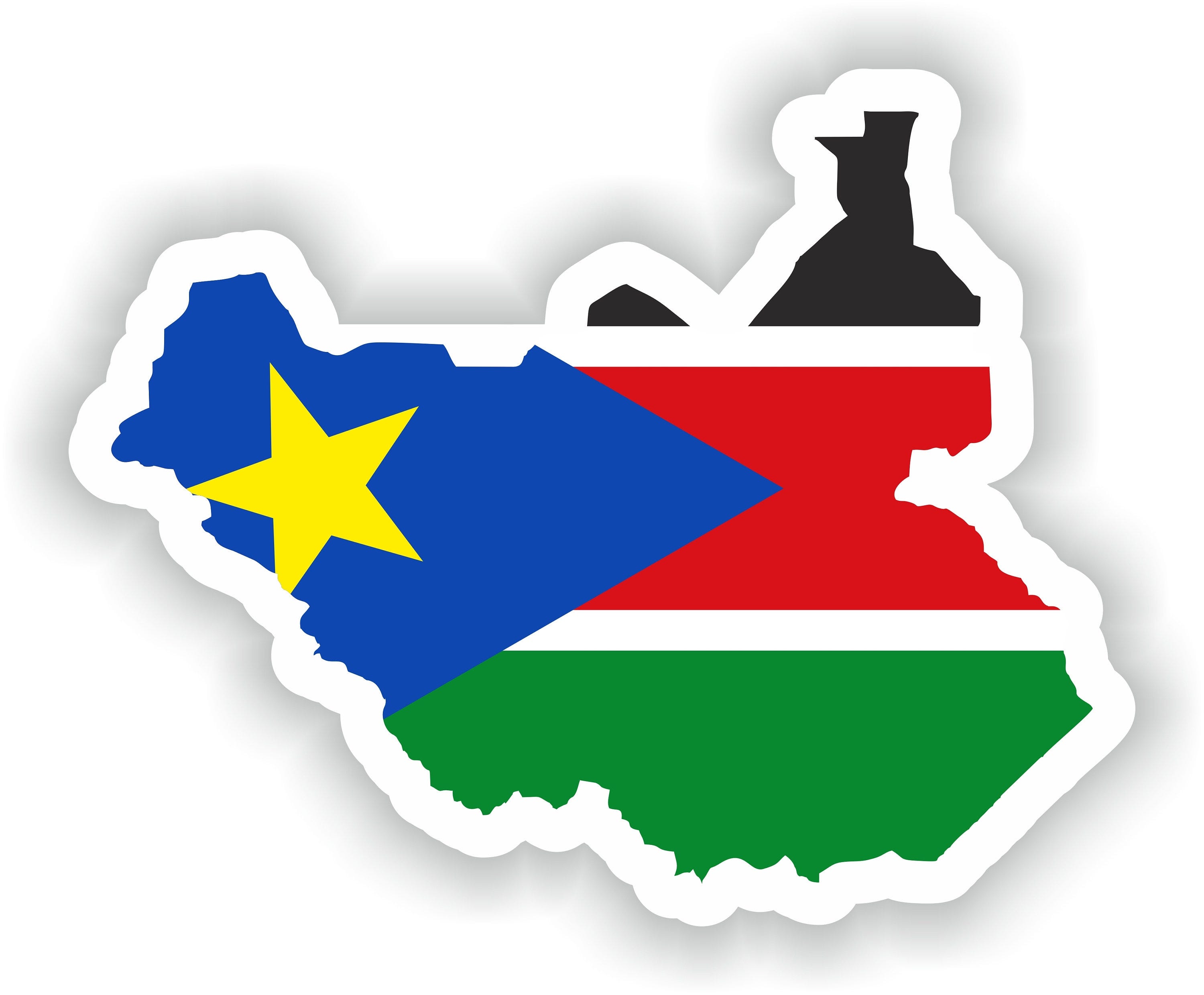 South Sudan Map Flag - Digital File Download - svg, png, eps, jpg