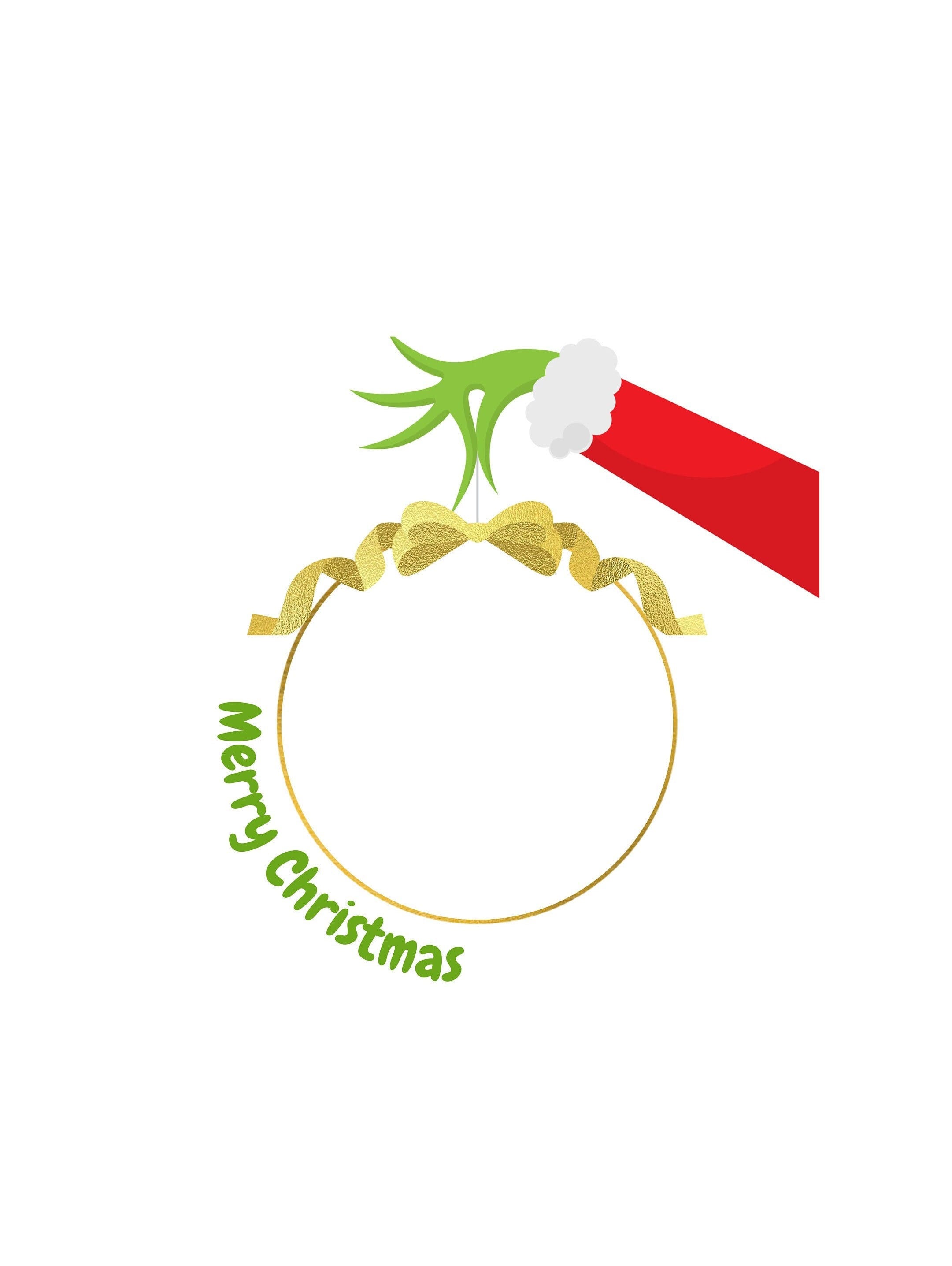 Grinch Hand Ornament PNG, Grinch Ornament Frame PNG, grinch Cutfile download, Christmas ornament Png