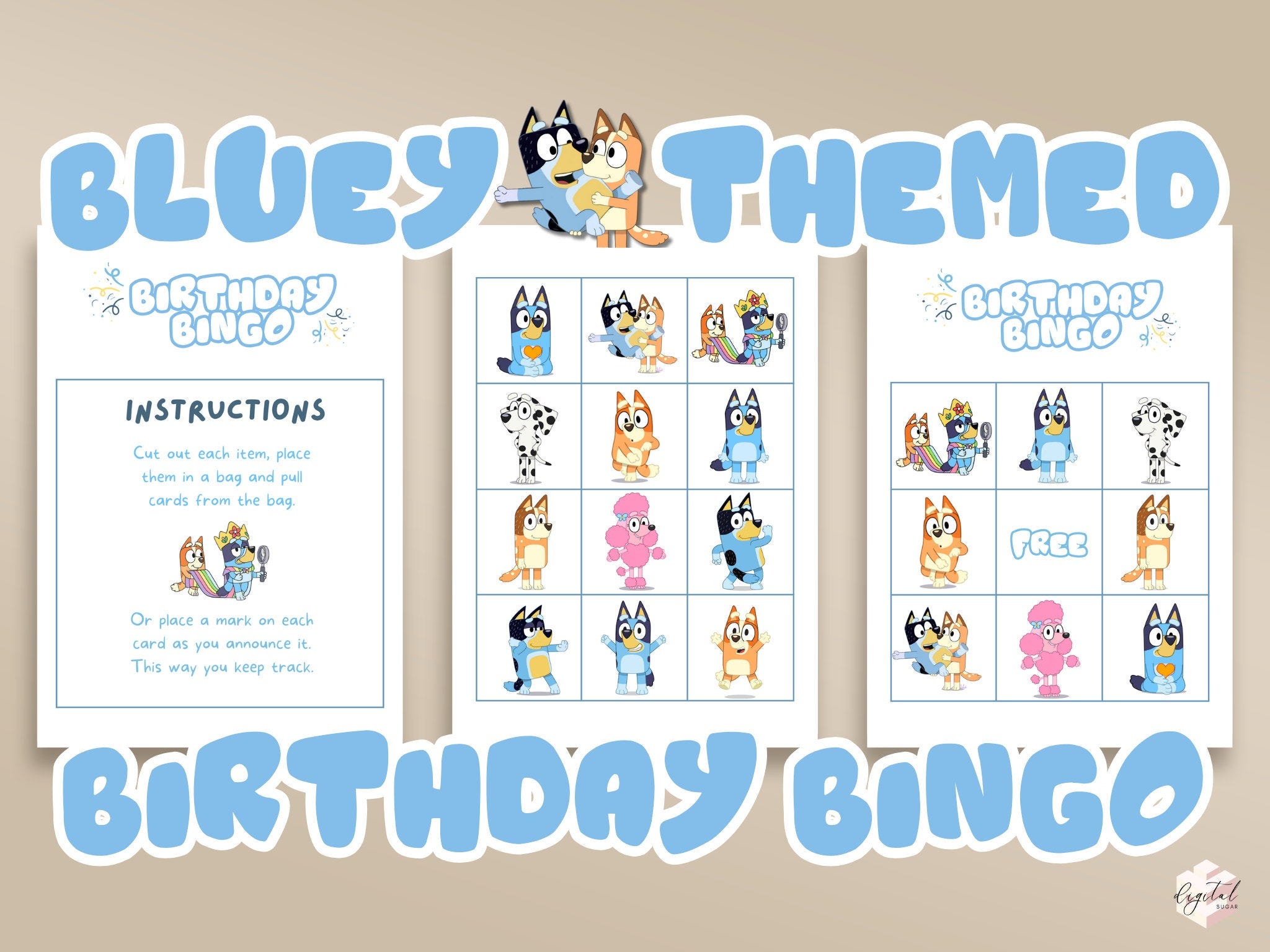 Blue.y Bingo Birthday Game, Blue.y Birthday Bingo, Instant Download, BLUE, Blue.y Birthday Boy Party Decor, DIY, Printable, Blue.y Party Bag