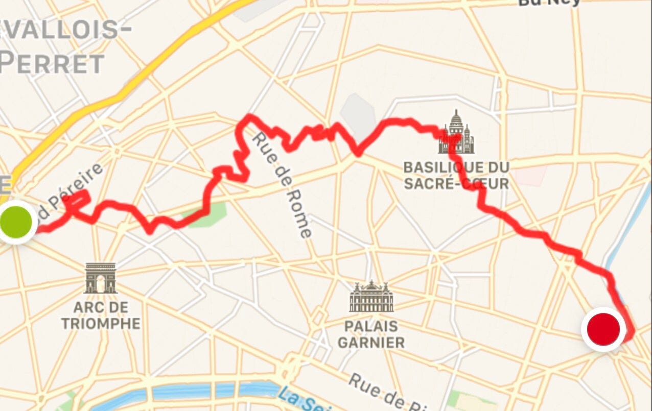 Parcours du trek parisien