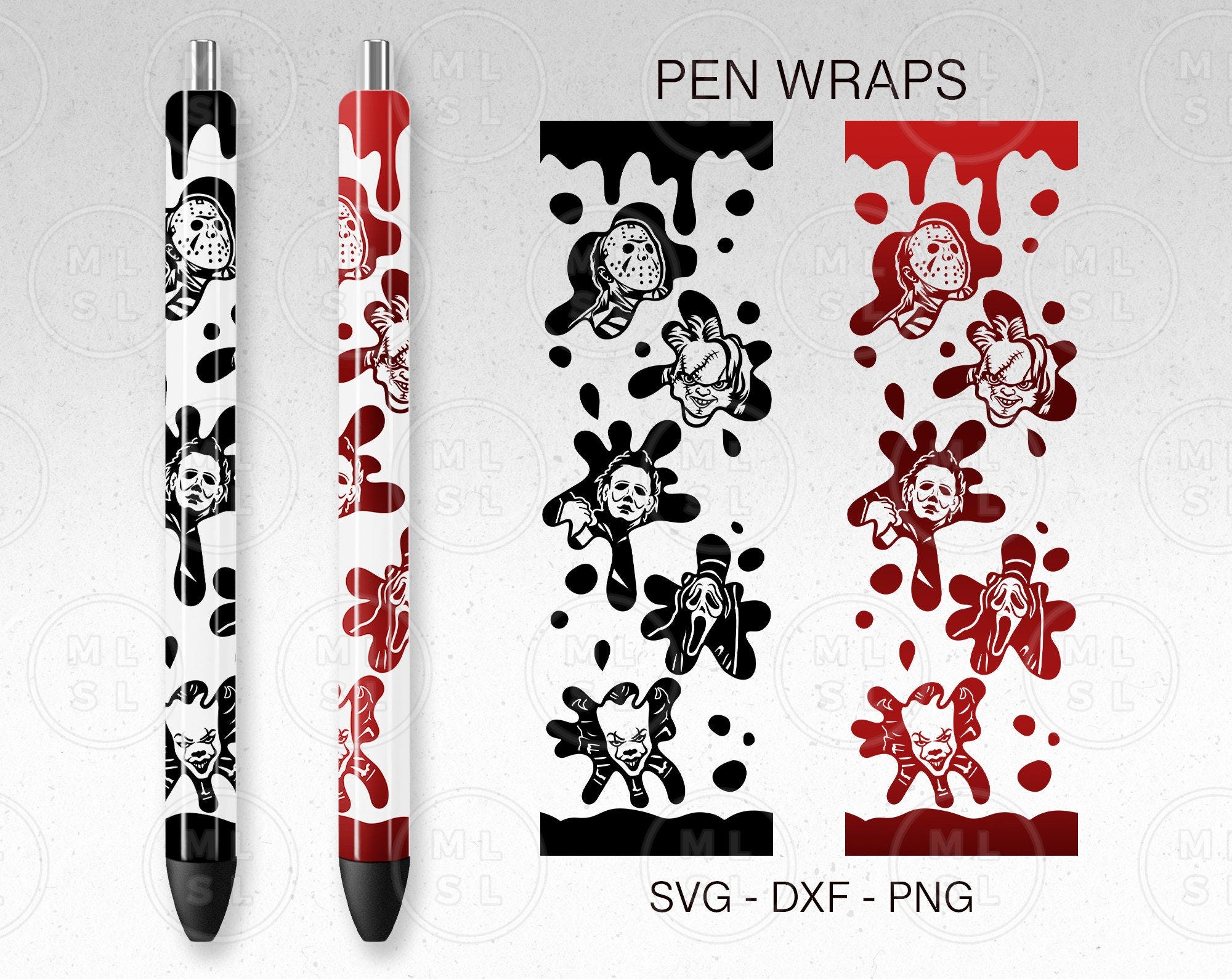 Halloween Pen Wrap Svg, Scary movie Pen Wrap Svg, Epoxy Pen Wrap, Pen Digital Template, Horror Pen Wrap, Scary Pen Wraps, Instant Download