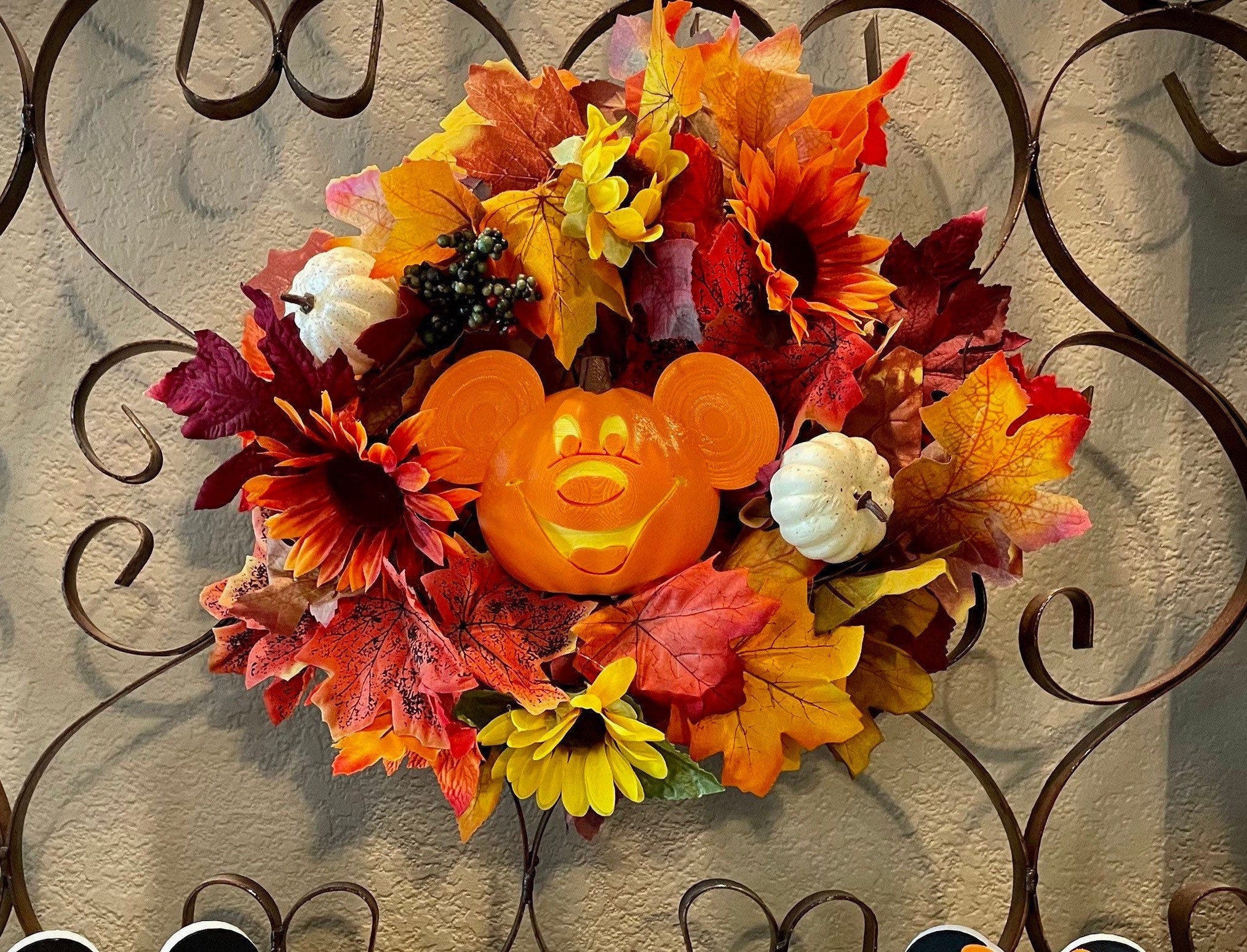 Pumpkin Mickey Wreath | Disney Inspired Fall Wreath | Mickey Halloween wreath