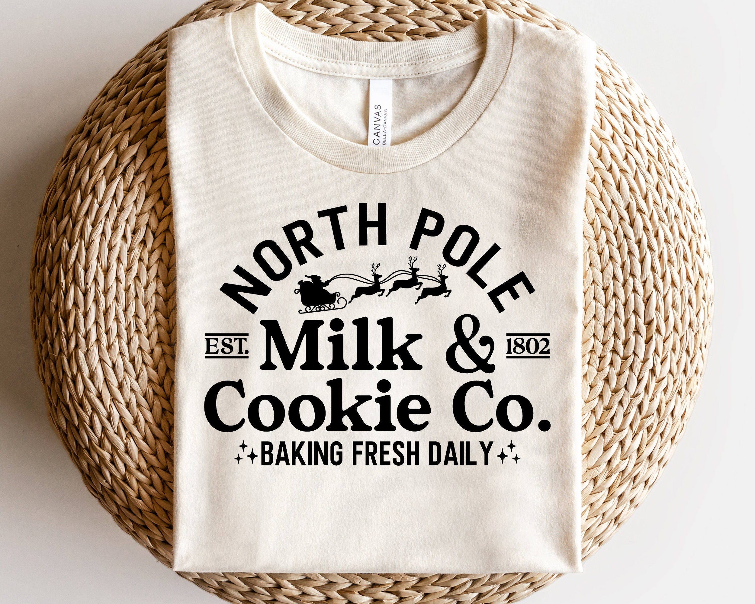 North Pole Milk Cookie Company SVG, Christmas Svg, Brewing Co Svg, Farmhouse Png, Vintage Christmas Shirt, Svg Files for Cricut