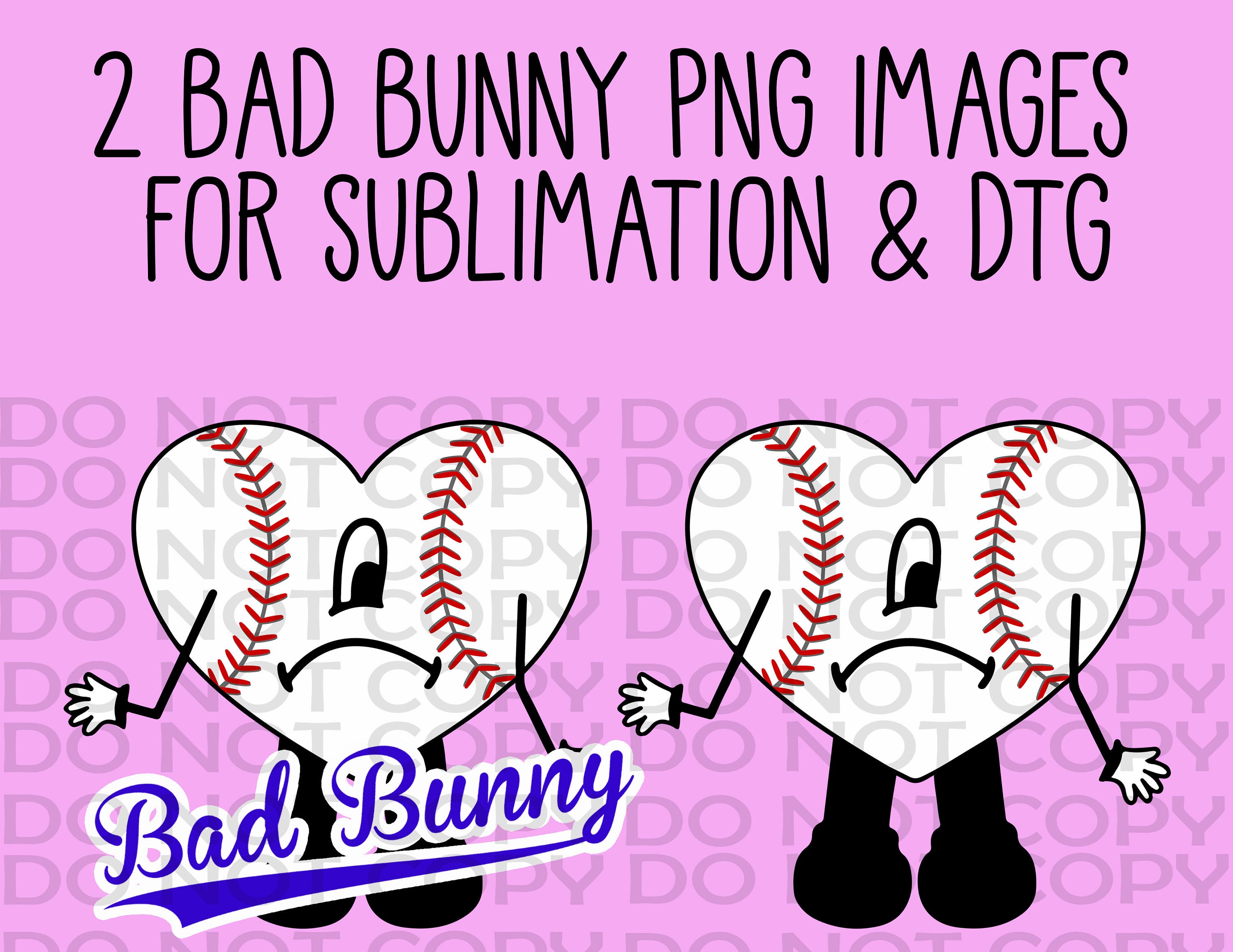 2 Bad Bunny PNG sublimation dtg dtf digital download image file