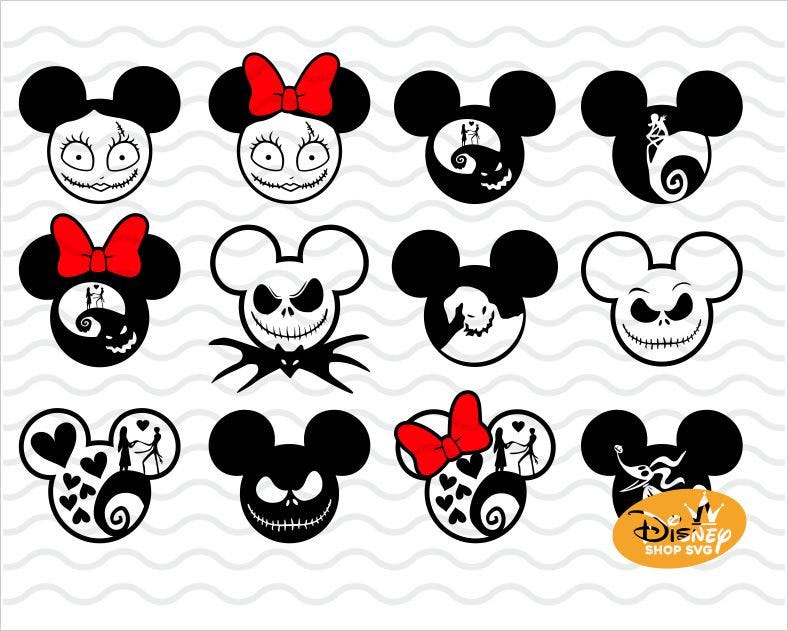 Halloween Ears SVG / Nightmare Christmas Halloween / Ghost Mouse for Silhouette and Cricut, Halloween costume svg, Halloween gifts for kids