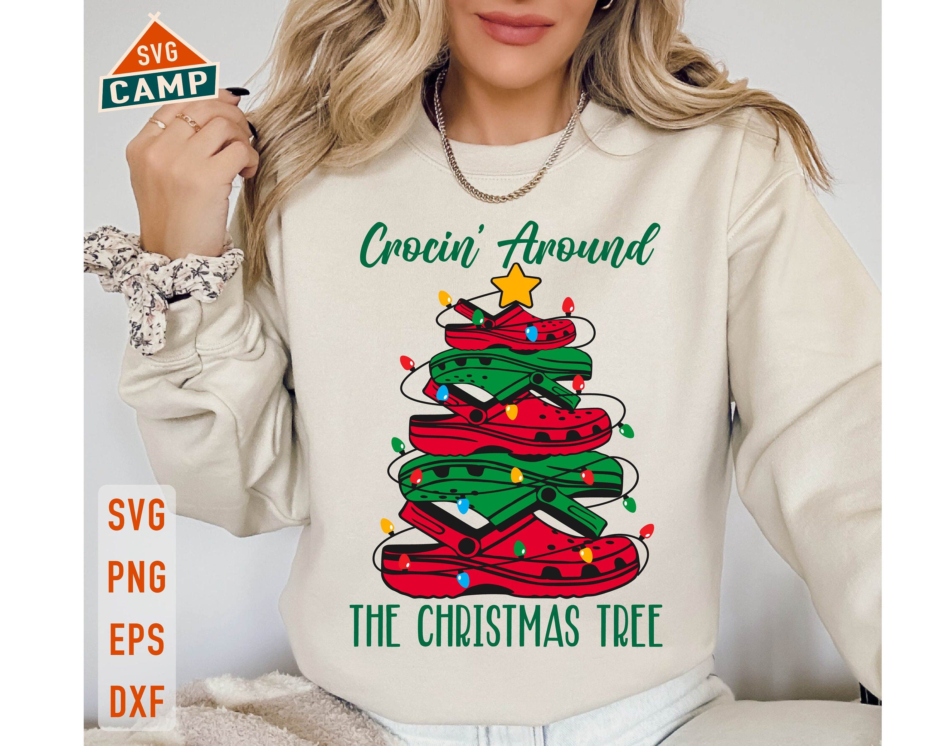 Crocin Around The Christmas Tree Svg, Funny Christmas Svg, Clog shoes Svg, Christmas Tree Svg, Funny Holiday Shirt, Christmas Shirt Svg