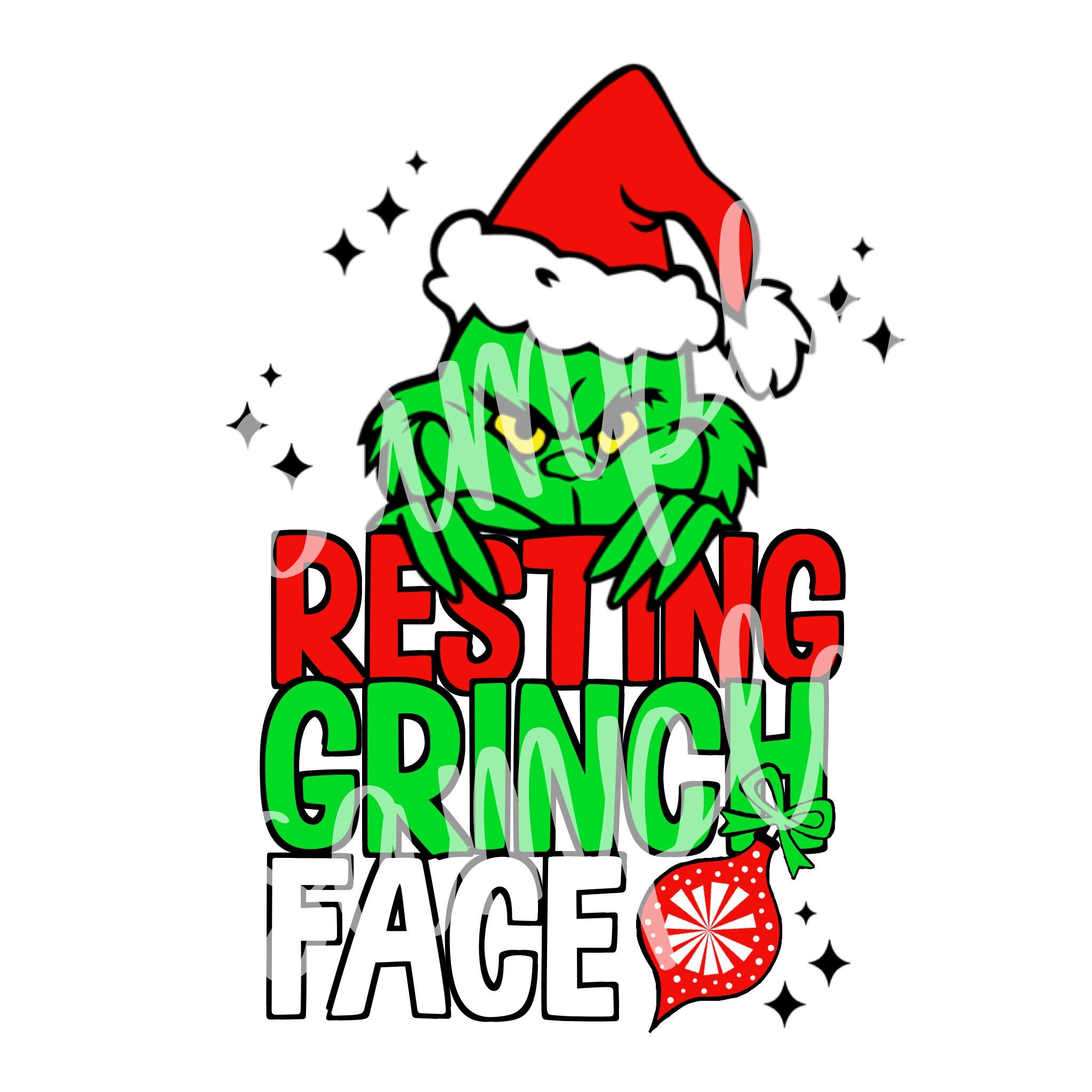 Resting Grinch Face Design