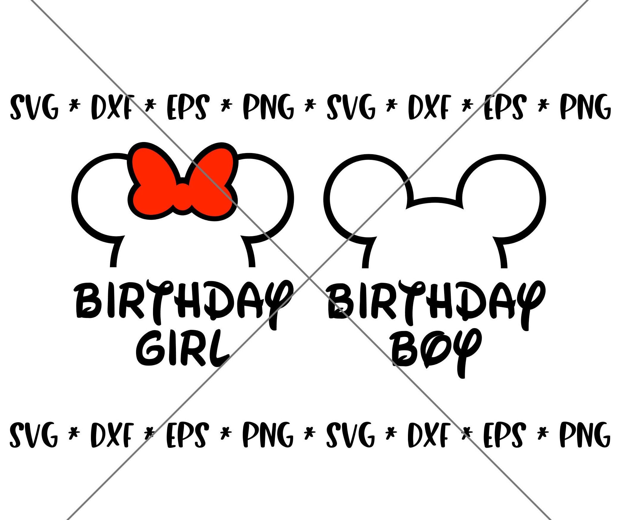 SALE!! Birthday Girl Boy SVG, Disney svgs, DXF, eps, png Instant Download File, Disney World Family Trip svg, Disney Birthday Mouse--MT27