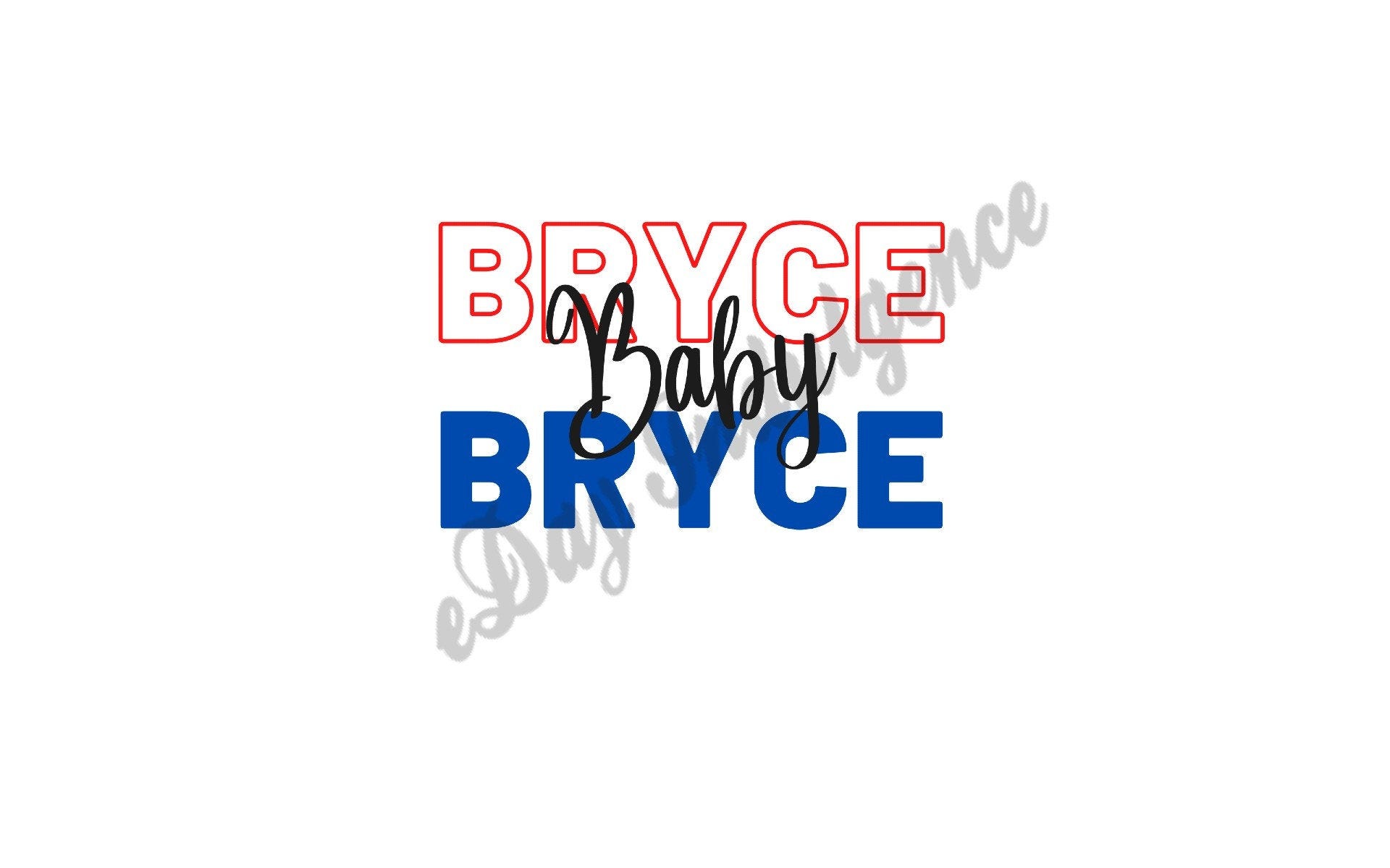 Bryce Bryce Baby Digital Download SVG PNG Phillies Harper HomeRun Ice Ice Baby Cricut Silhouette Iron On Great Gift