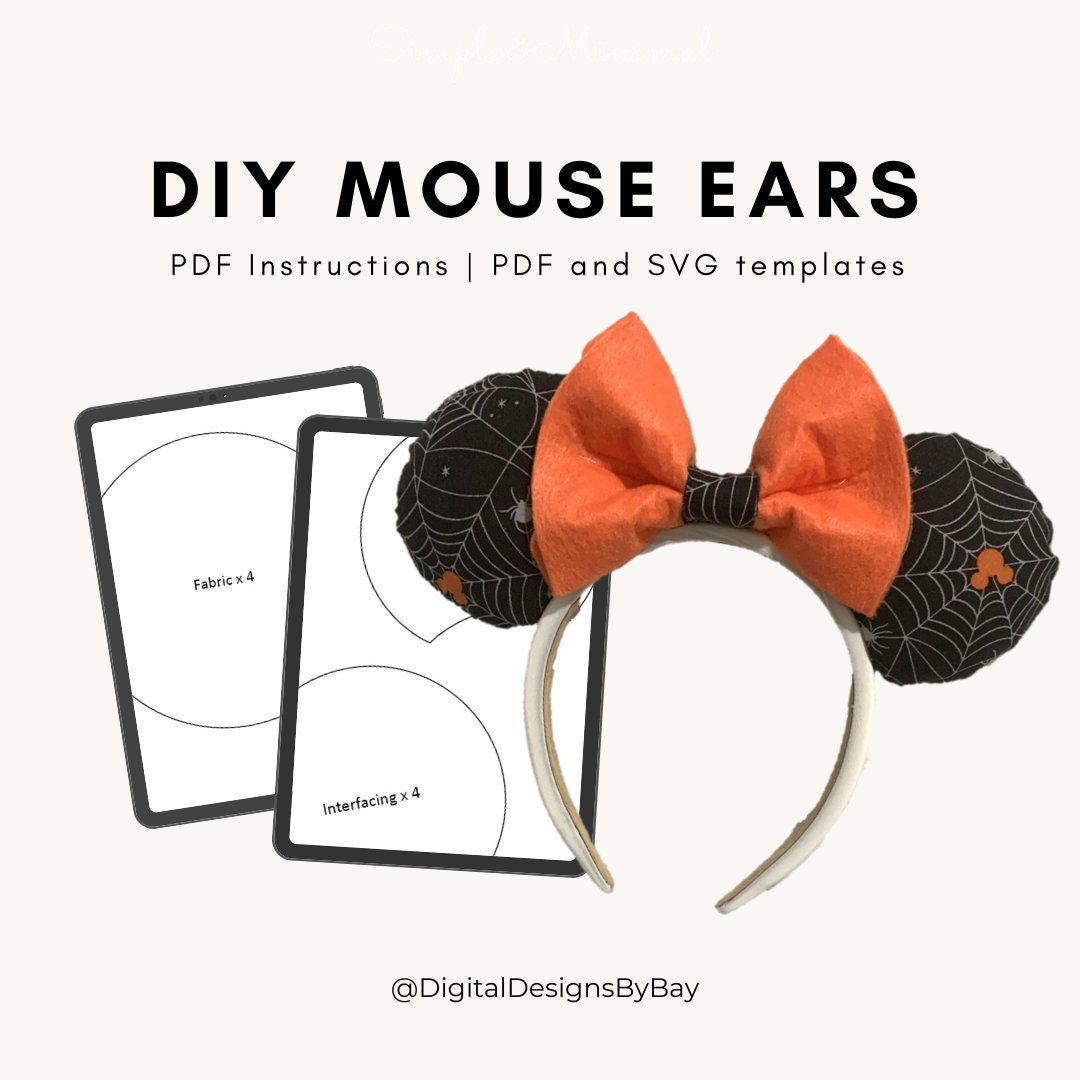 Mouse Ears Headband DIY Sewing Template and Written Instructions | SVG and PDF Templates