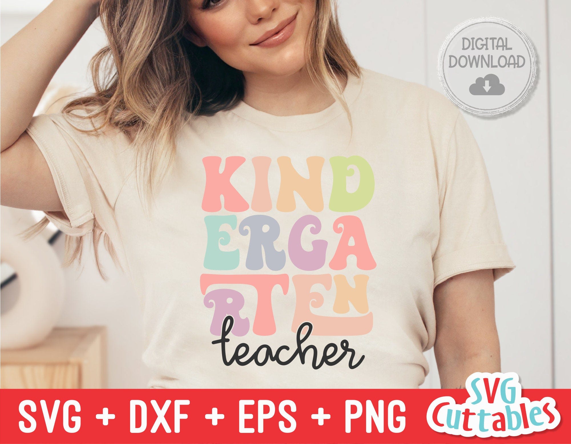 Kindergarten Teacher svg - Kindergarten Cut File - Teacher svg - dxf - eps - png - Cut File - Silhouette - Cricut - Digital Download