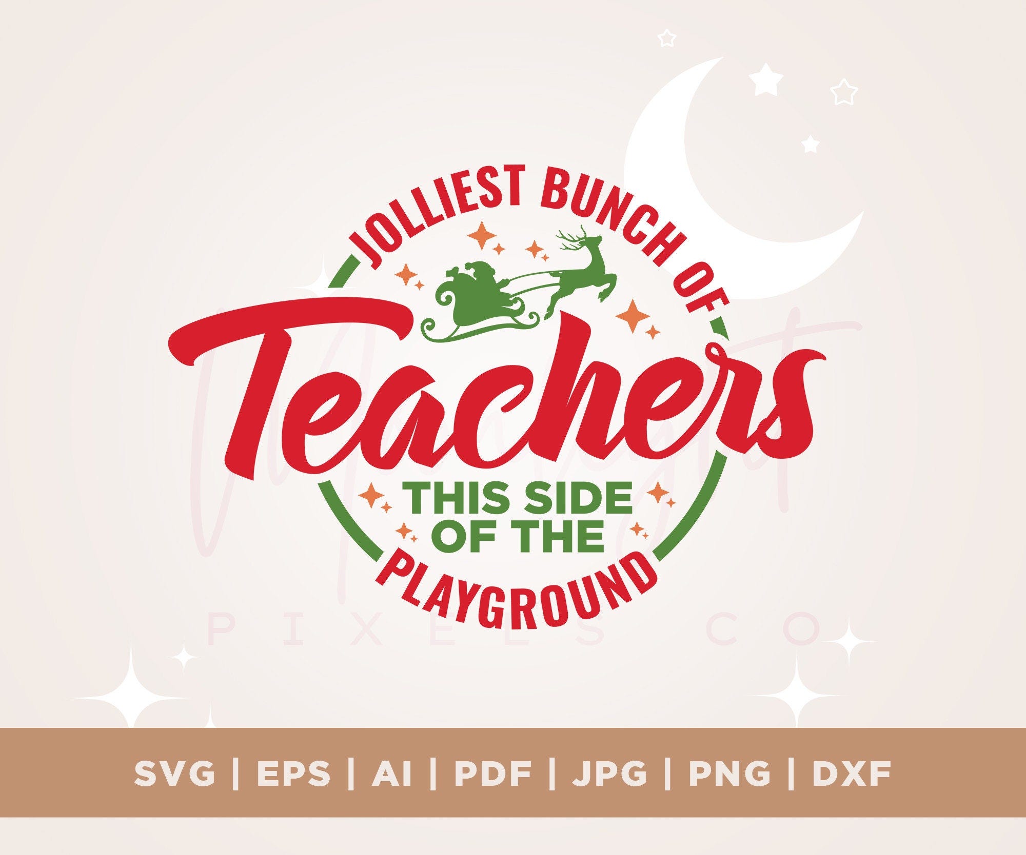 Teacher Christmas SVG, Jolliest Bunch of Teachers Svg, Cricut, Png, Svg, Funny Teacher Christmas Shirt Svg, sublimation, Merry Teacher Svg